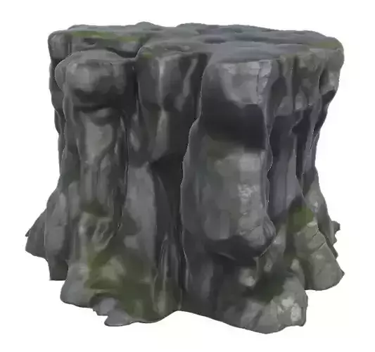 Old Rock Mound with Grass Prefab for Unity