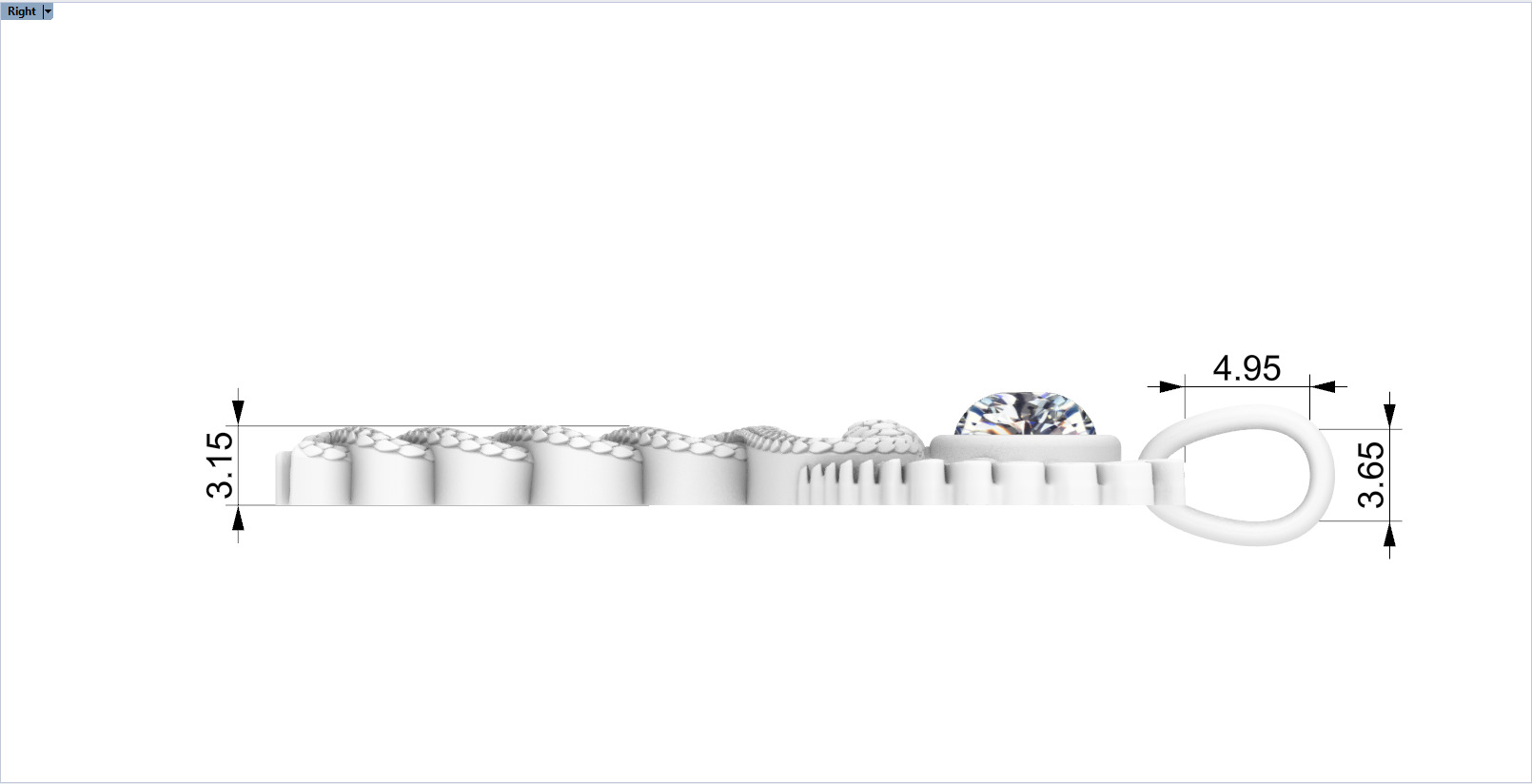 Caduceus medical sign snake pendant model 960 3D print model_8