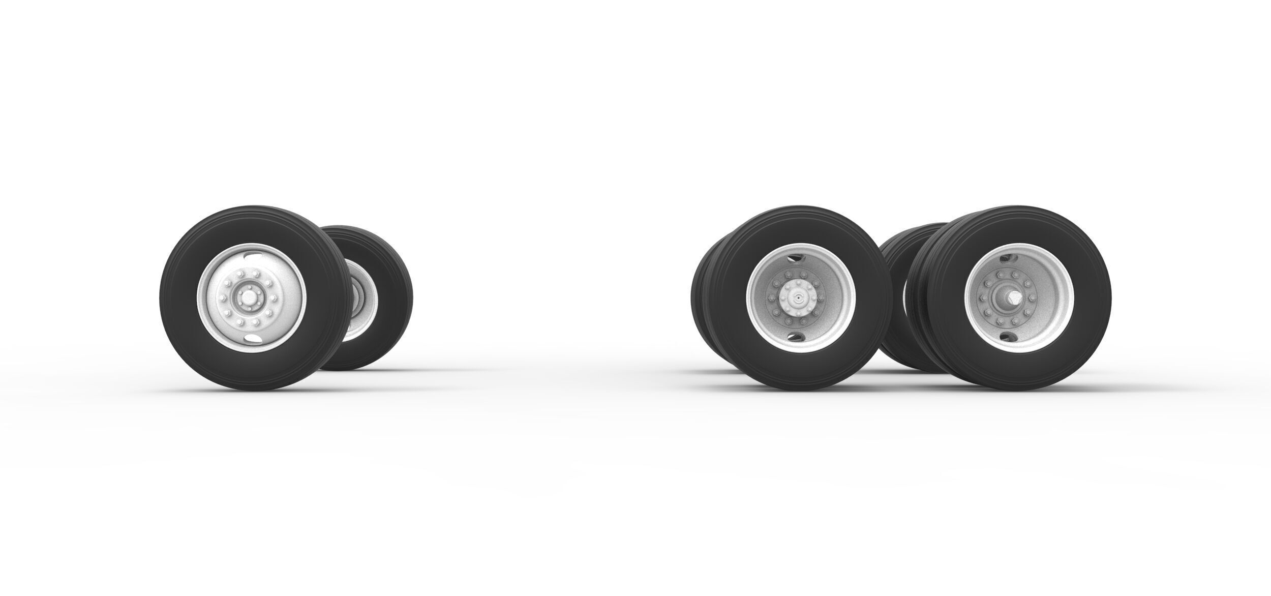 Wheel Set of Vintage GATR Racing Semi truck Scale 1 to 25 3D print model_3