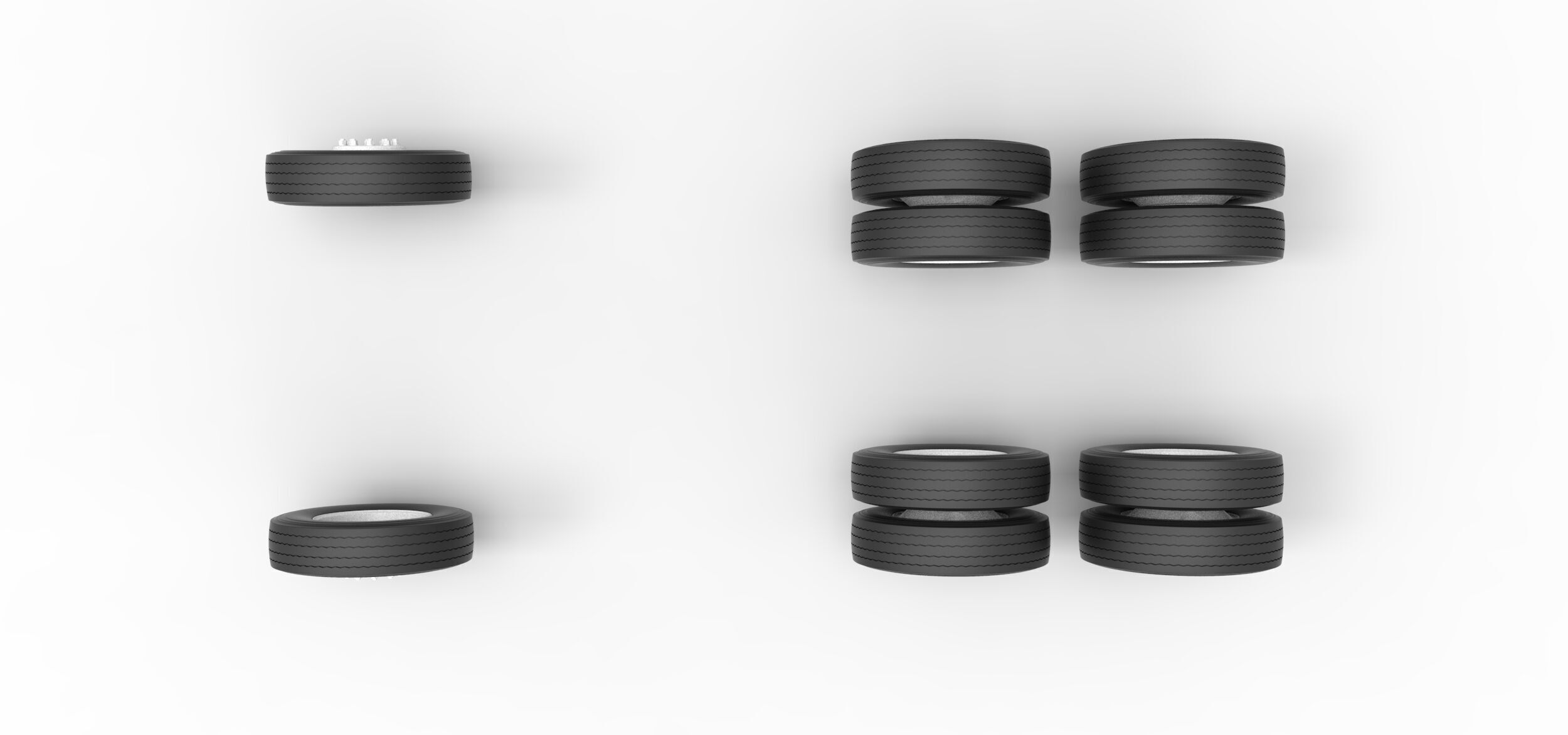 Wheel Set of Vintage GATR Racing Semi truck Scale 1 to 25 3D print model_5