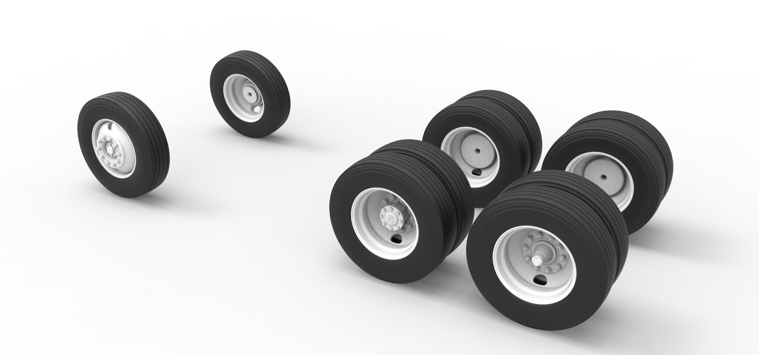 Wheel Set of Vintage GATR Racing Semi truck Scale 1 to 25 3D print model_6