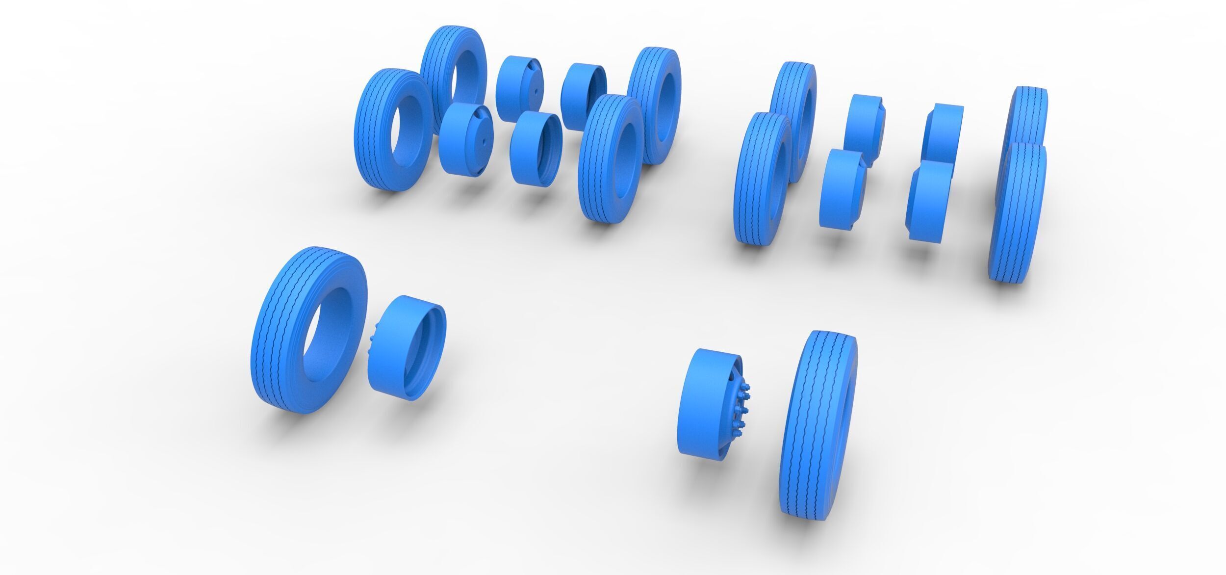 Wheel Set of Vintage GATR Racing Semi truck Scale 1 to 25 3D print model_8