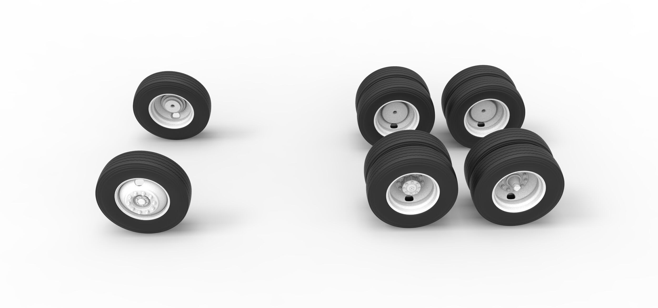 Wheel Set of Vintage GATR Racing Semi truck Scale 1 to 25 3D print model_4