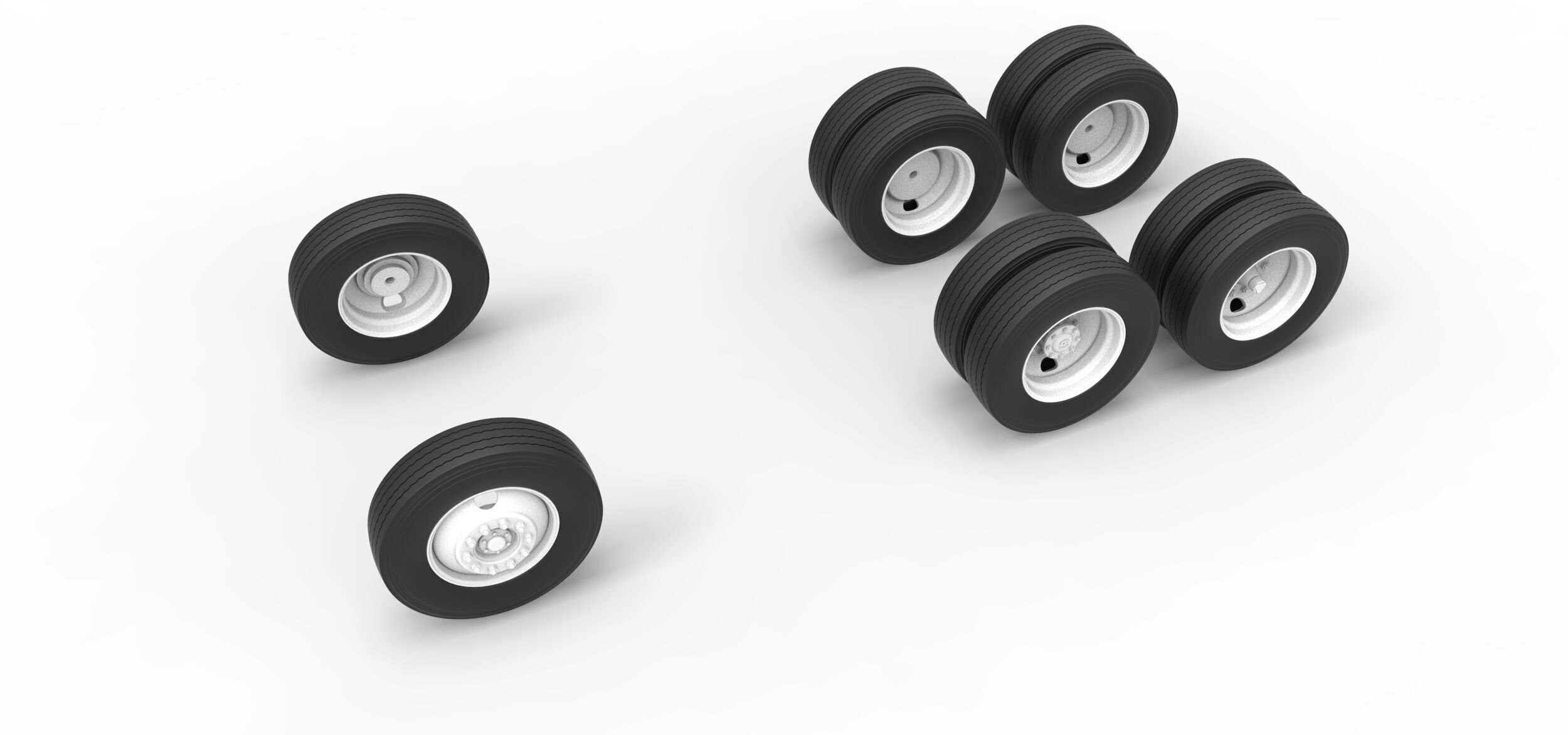 Wheel Set of Vintage GATR Racing Semi truck Scale 1 to 25 3D print model_1