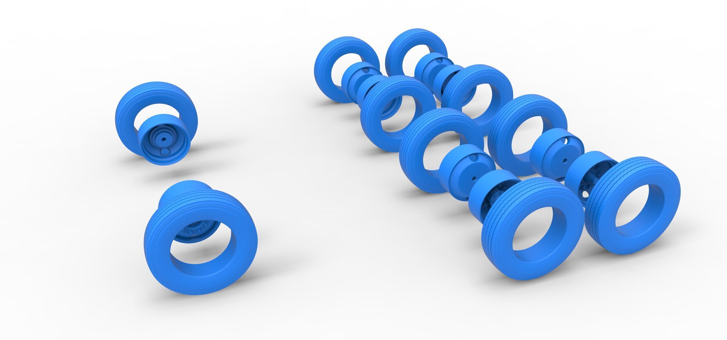 Wheel Set of Vintage GATR Racing Semi truck Scale 1 to 25 3D print model_9