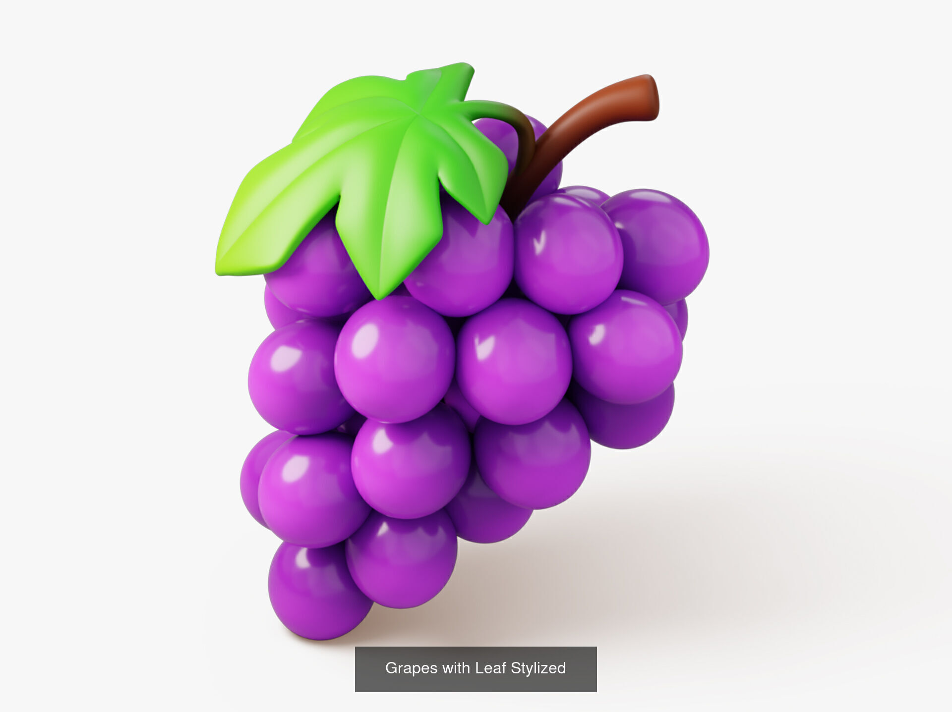 Set of Stylized Colorful Fruits 3D Model Collection_4
