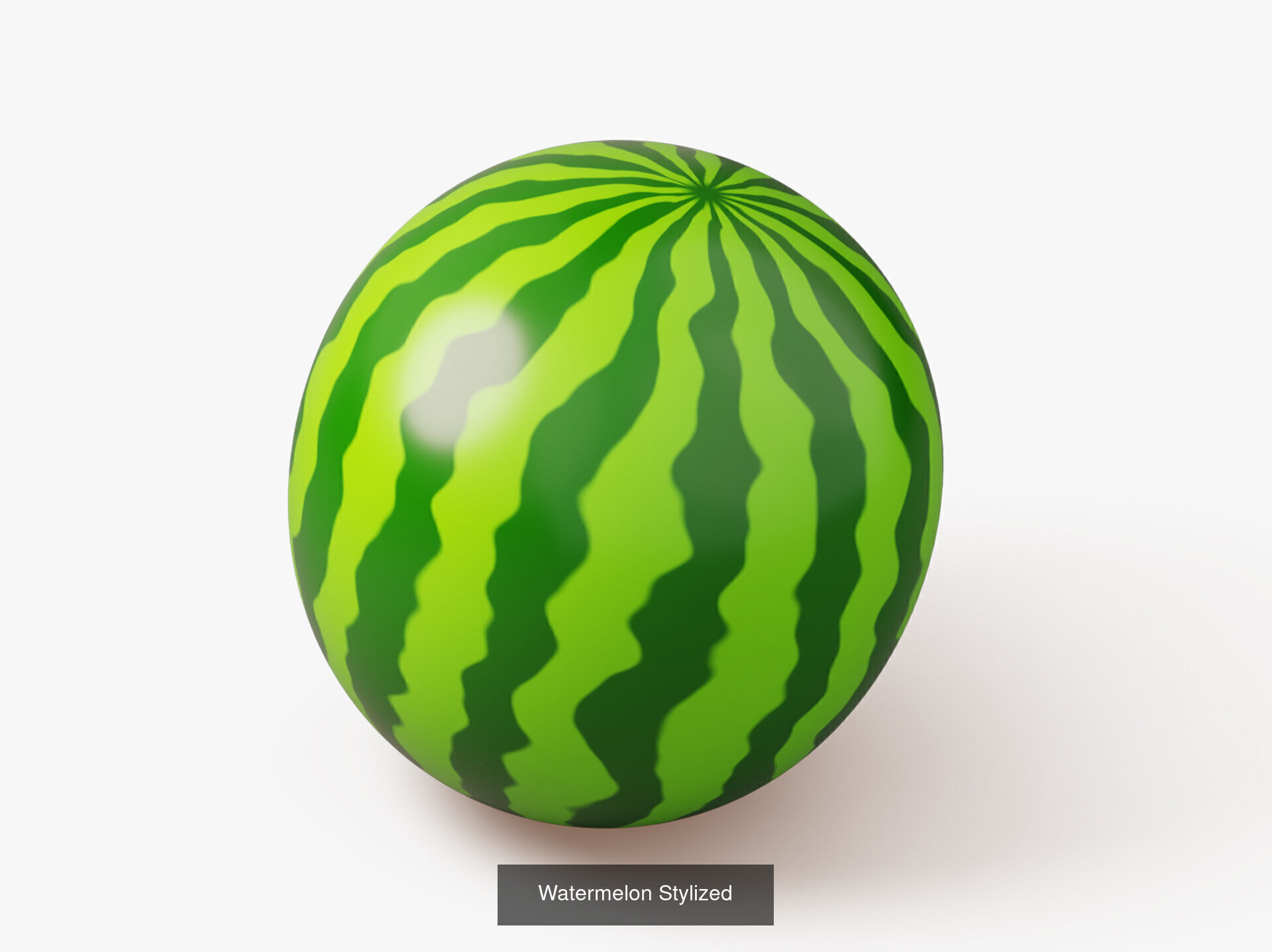 Set of Stylized Colorful Fruits 3D Model Collection_12