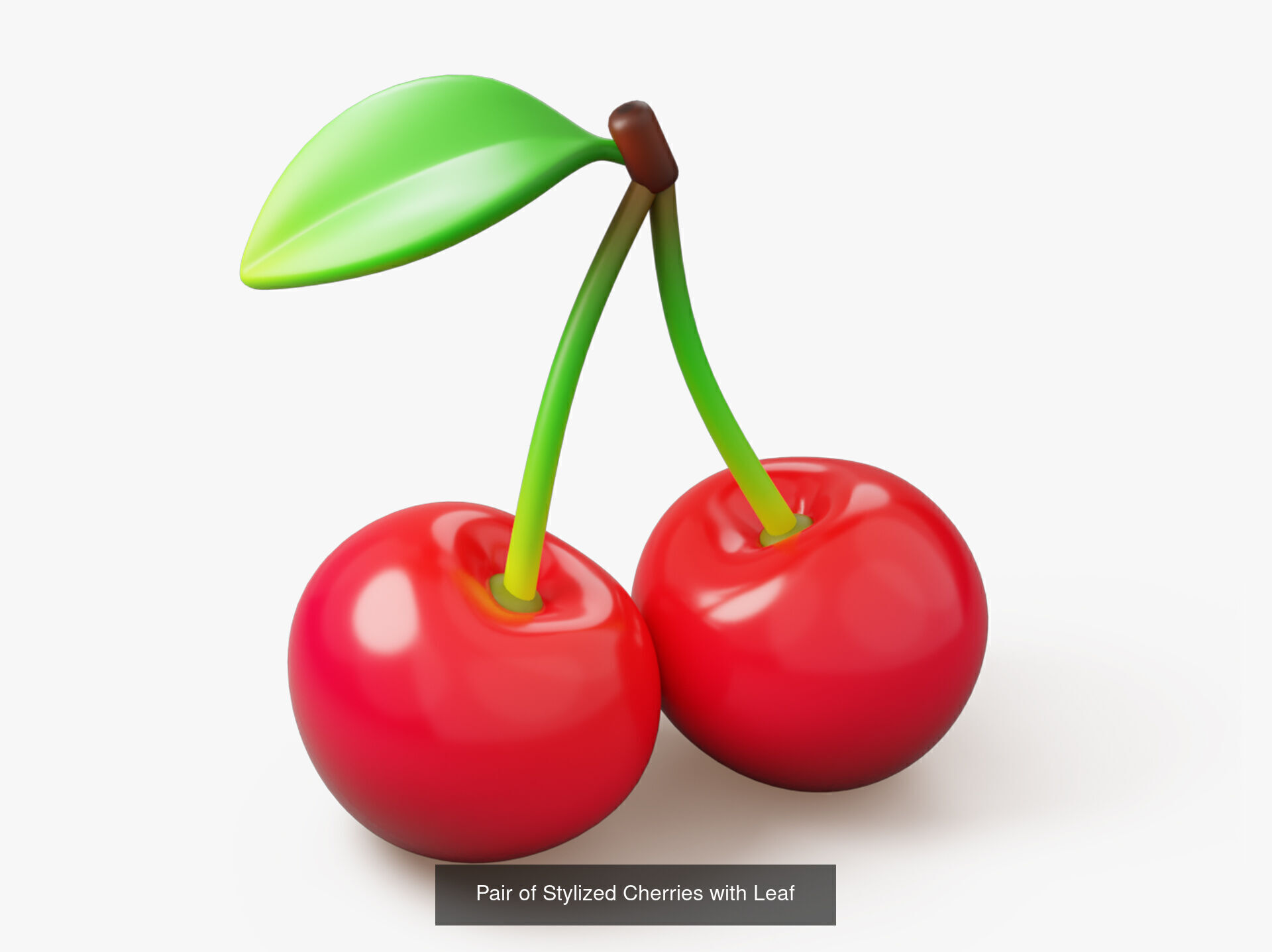 Set of Stylized Colorful Fruits 3D Model Collection_3