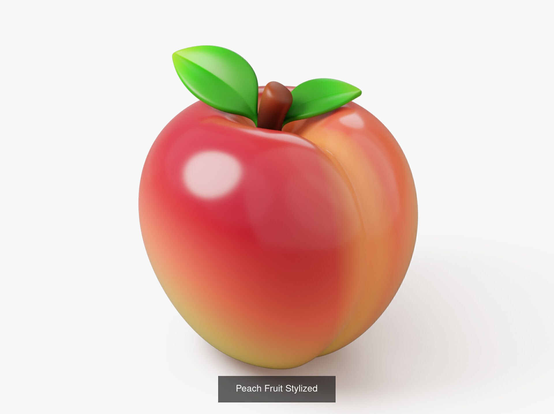 Set of Stylized Colorful Fruits 3D Model Collection_8