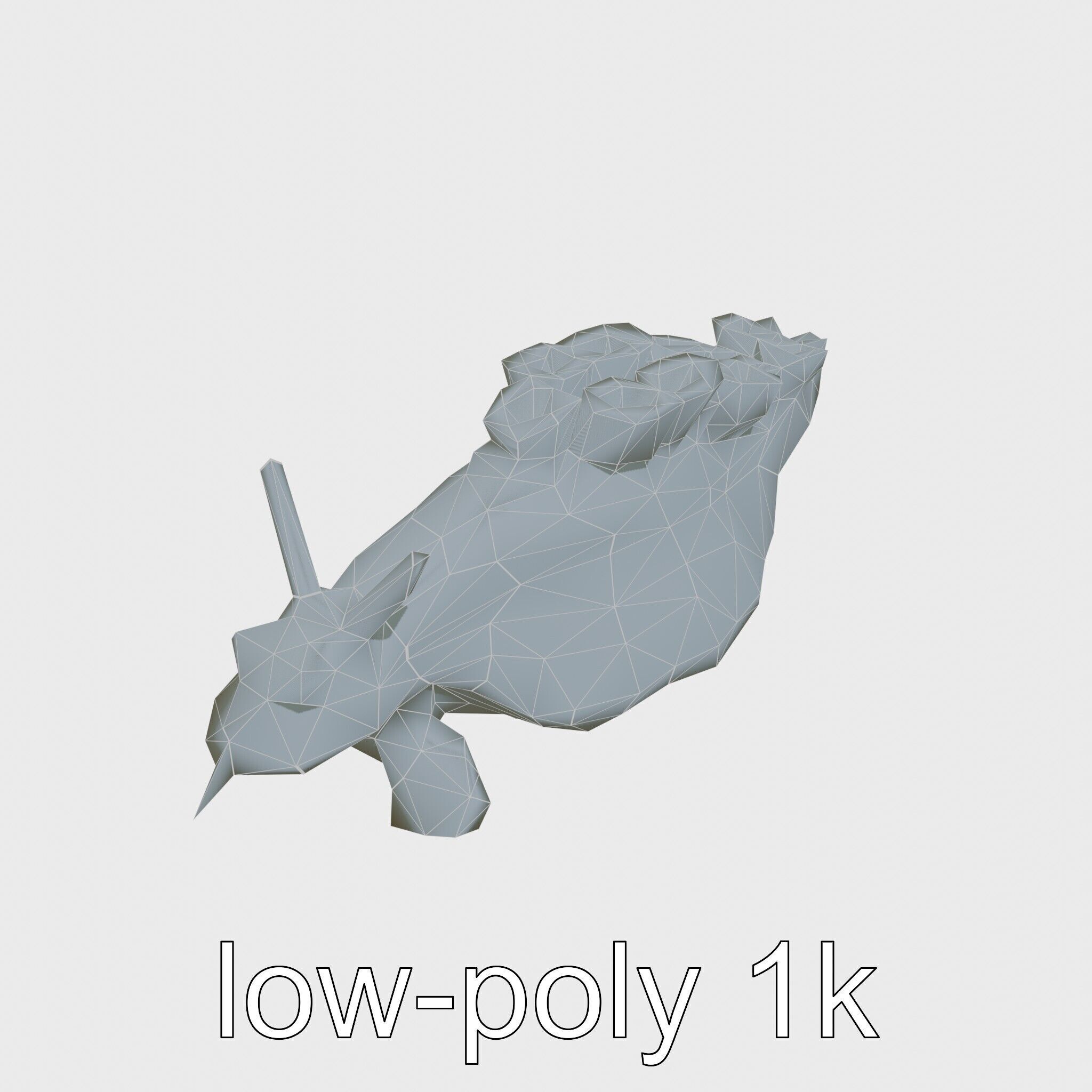 Electric Blue Nudibranch Sea Creature Model Low-poly 3D model_25