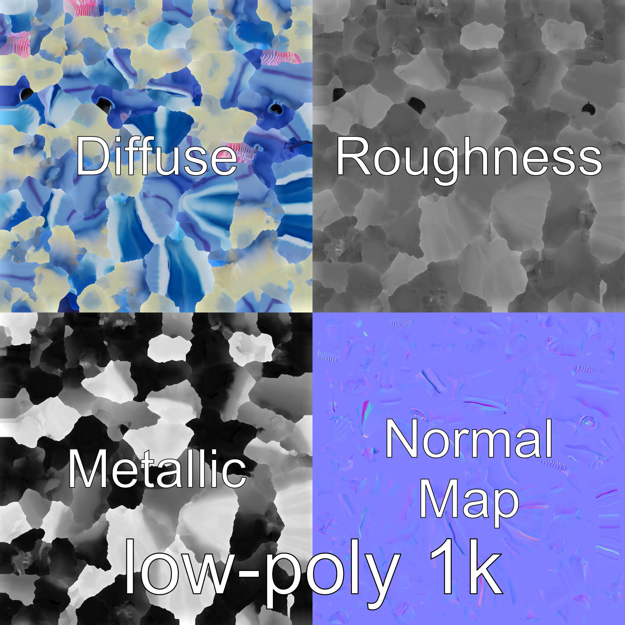 Electric Blue Nudibranch Sea Creature Model Low-poly 3D model_30