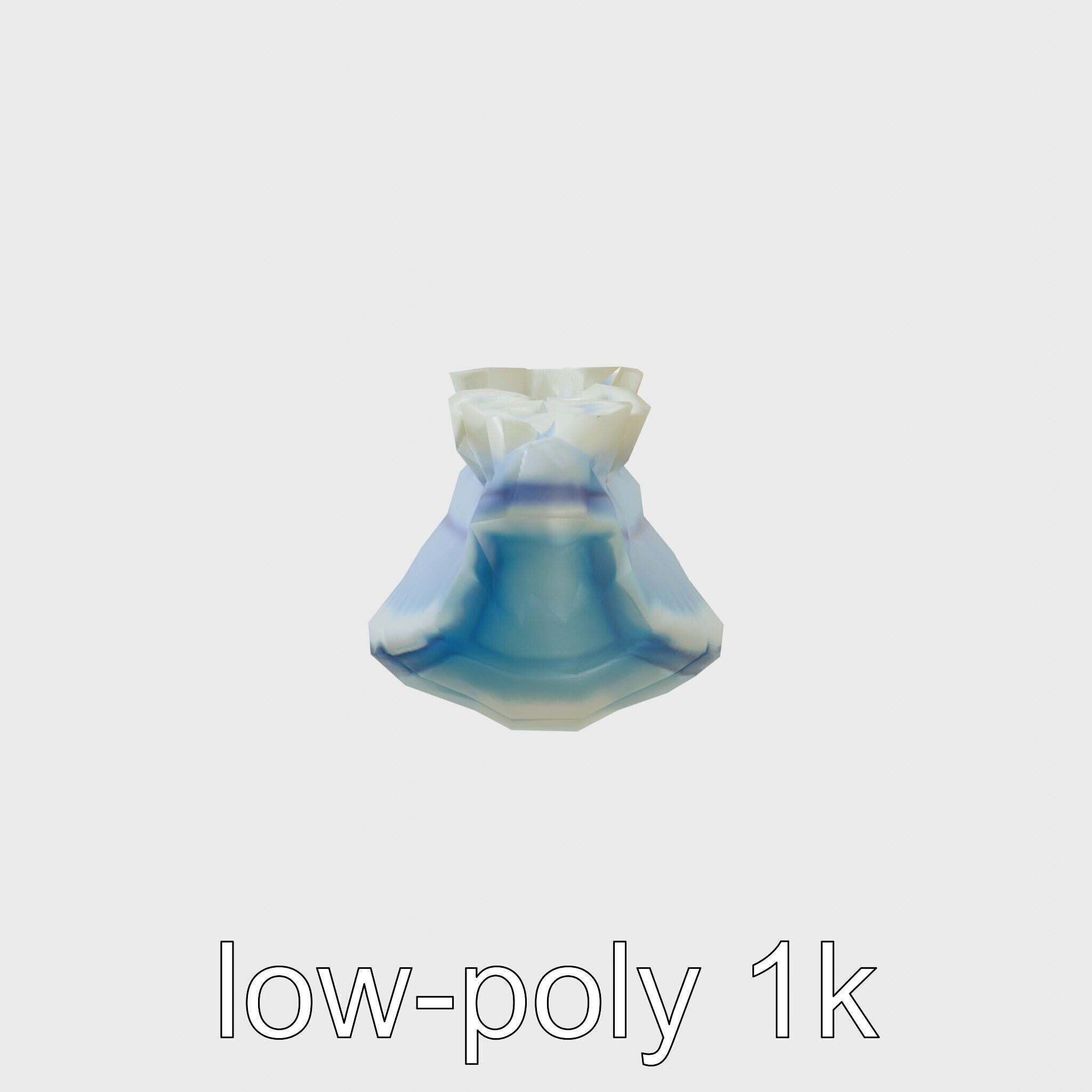 Electric Blue Nudibranch Sea Creature Model Low-poly 3D model_4