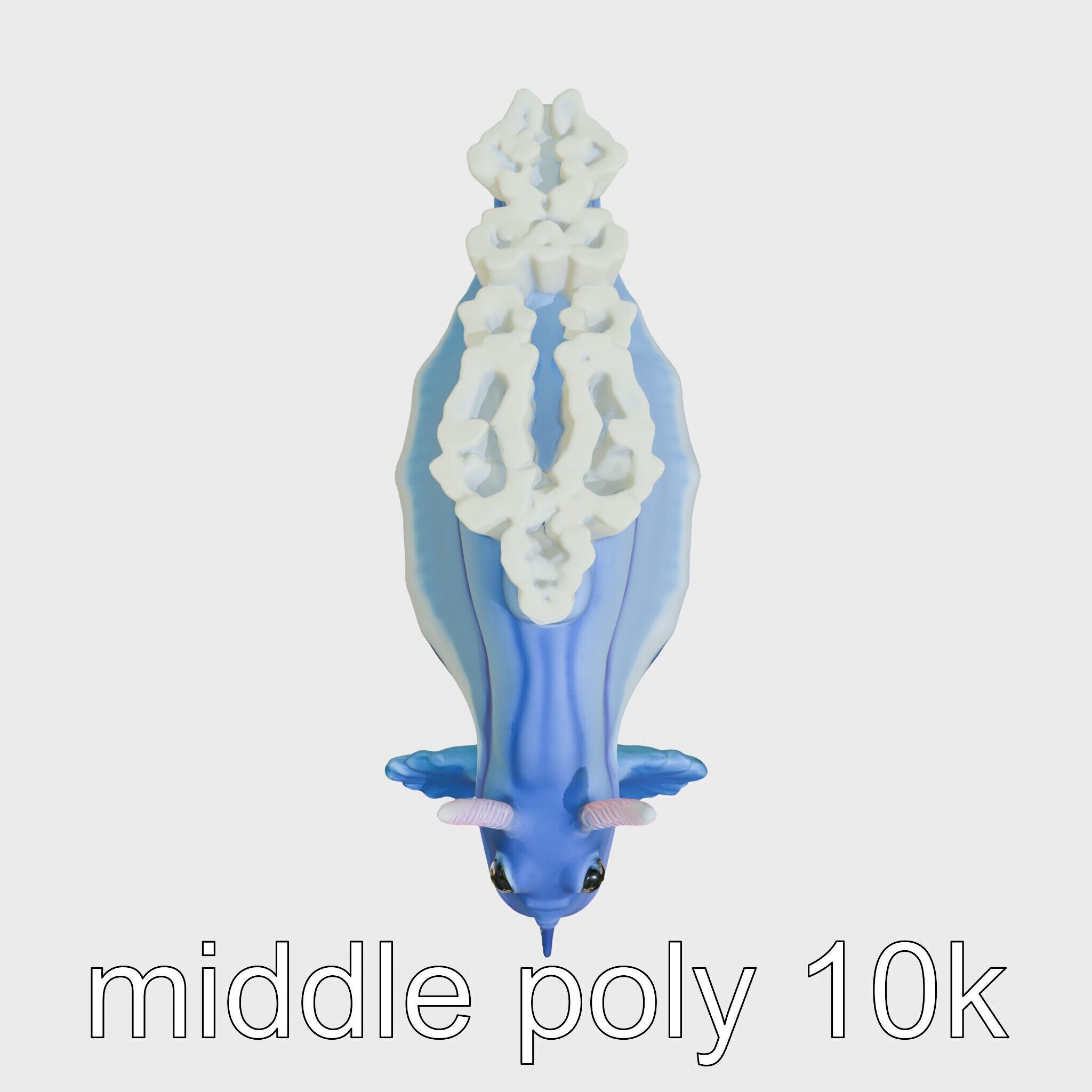 Electric Blue Nudibranch Sea Creature Model Low-poly 3D model_8