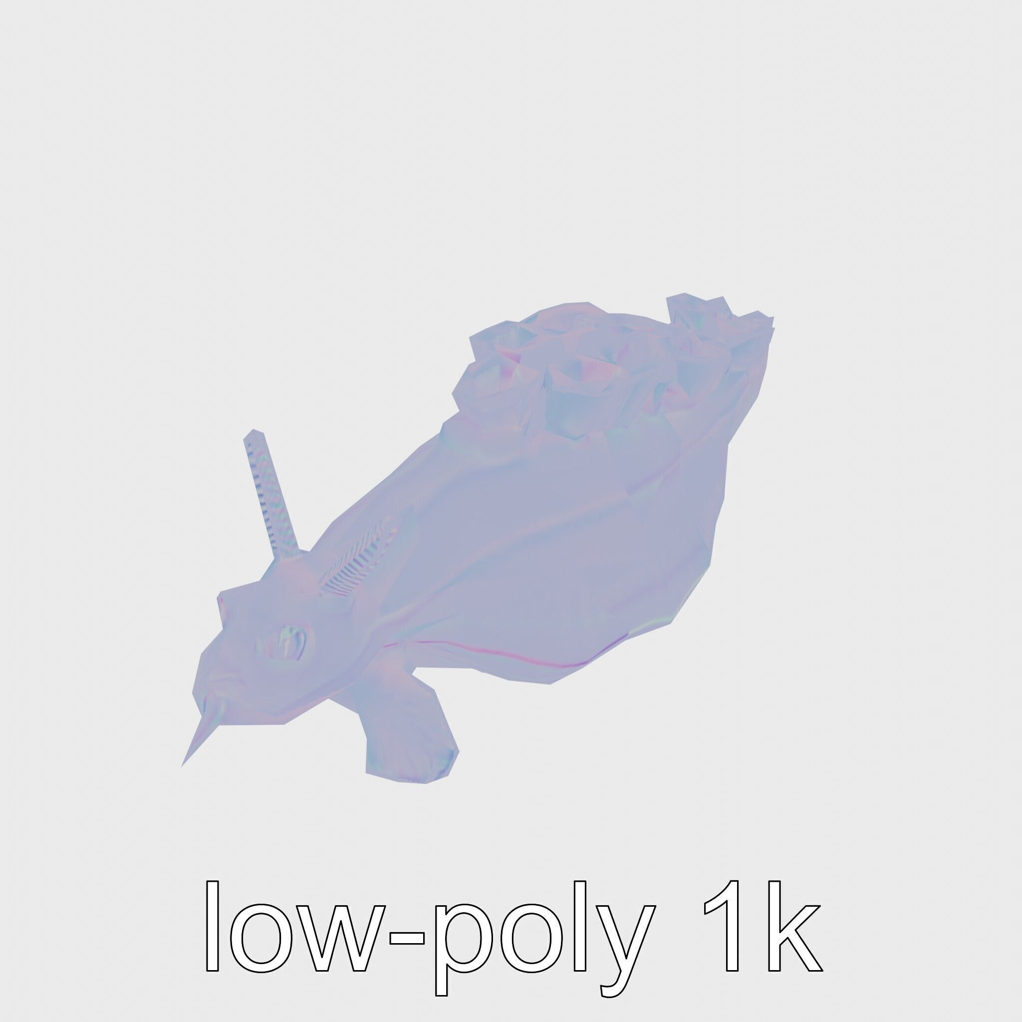 Electric Blue Nudibranch Sea Creature Model Low-poly 3D model_22