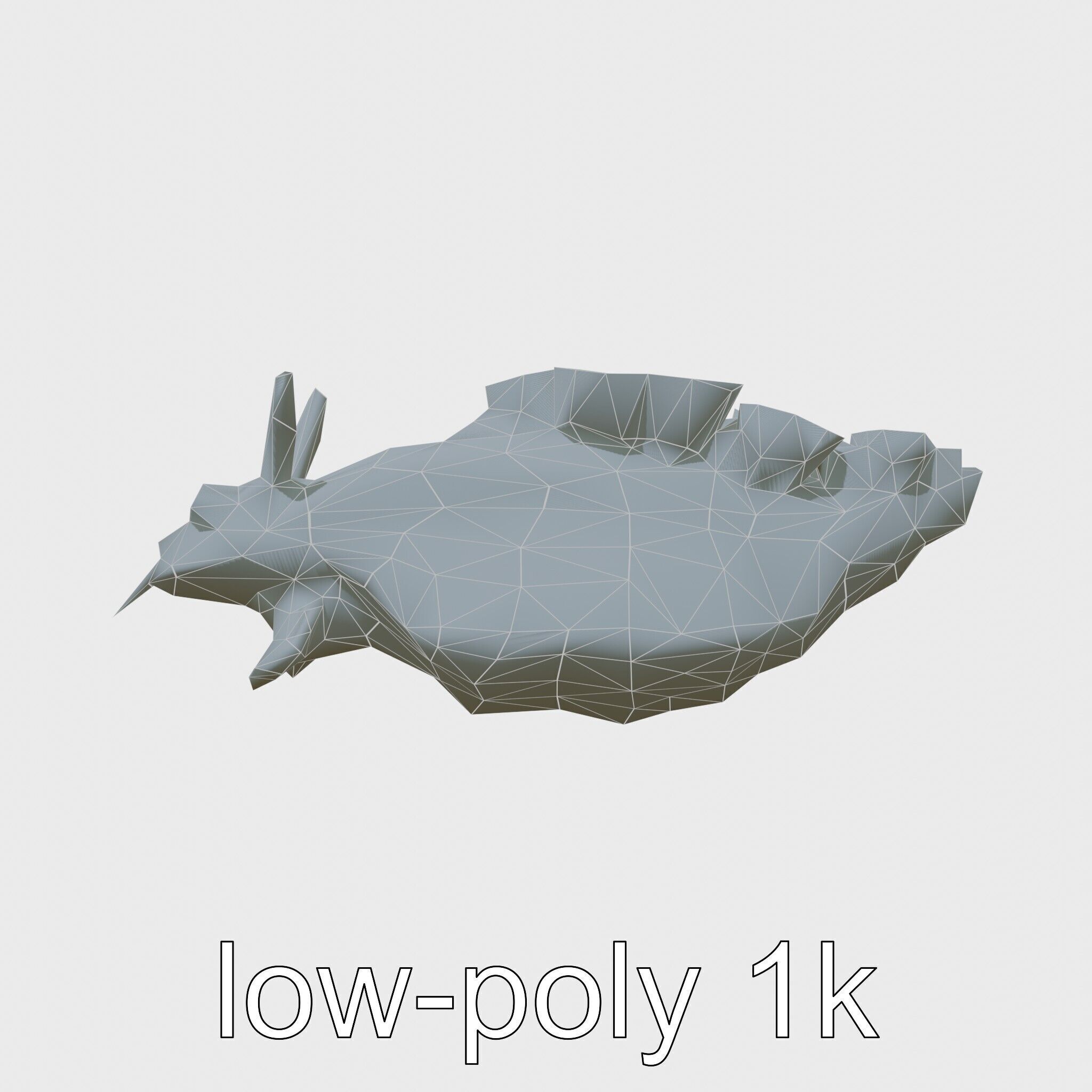 Electric Blue Nudibranch Sea Creature Model Low-poly 3D model_14