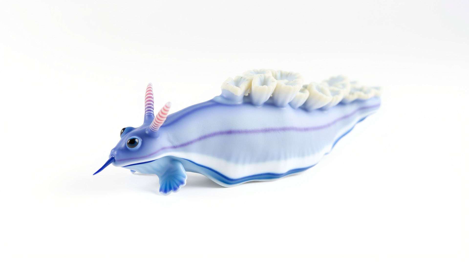 Electric Blue Nudibranch Sea Creature Model Low-poly 3D model_3