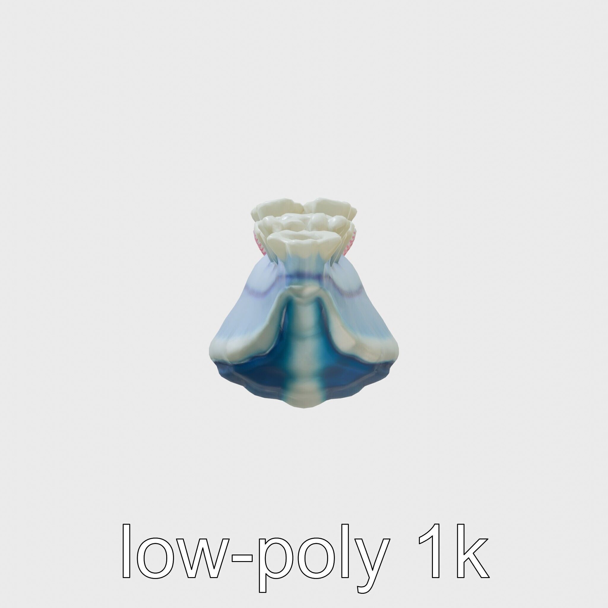 Electric Blue Nudibranch Sea Creature Model Low-poly 3D model_18