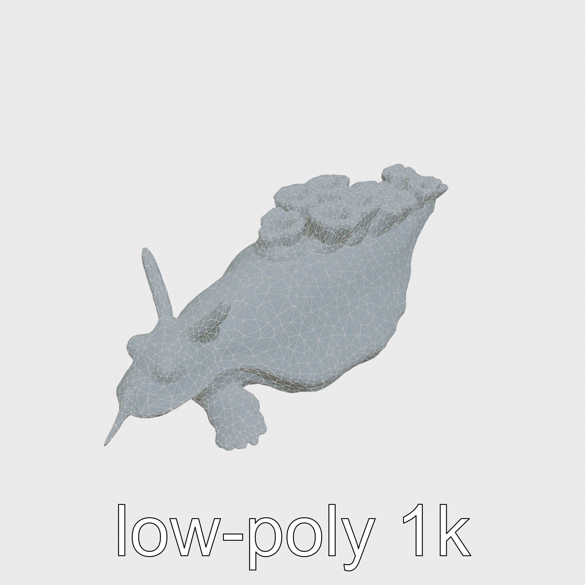 Electric Blue Nudibranch Sea Creature Model Low-poly 3D model_13