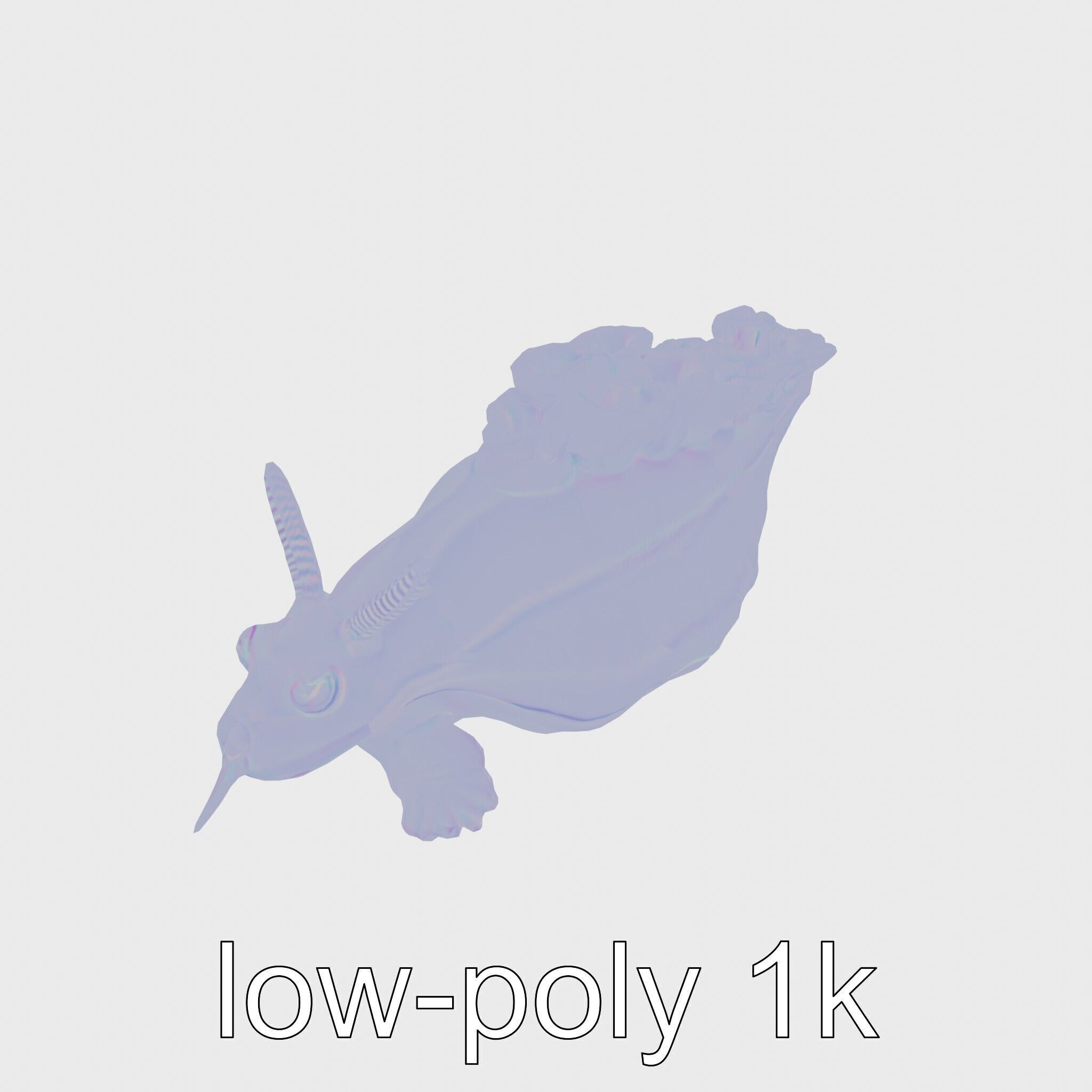 Electric Blue Nudibranch Sea Creature Model Low-poly 3D model_24