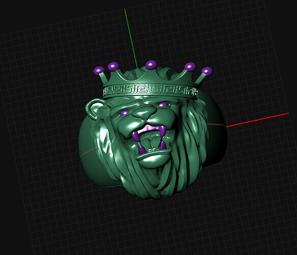 lion ring 3D print model