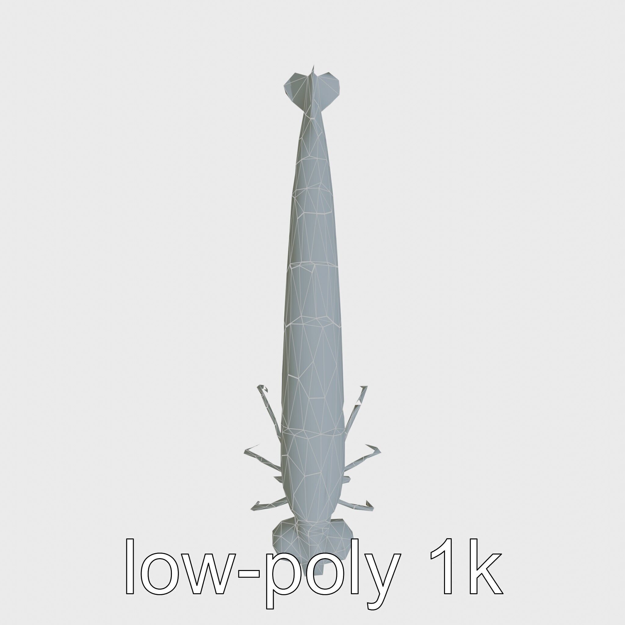 Bioluminescent Comb Jelly 3D Model with Cilia Details Low-poly 3D model_26