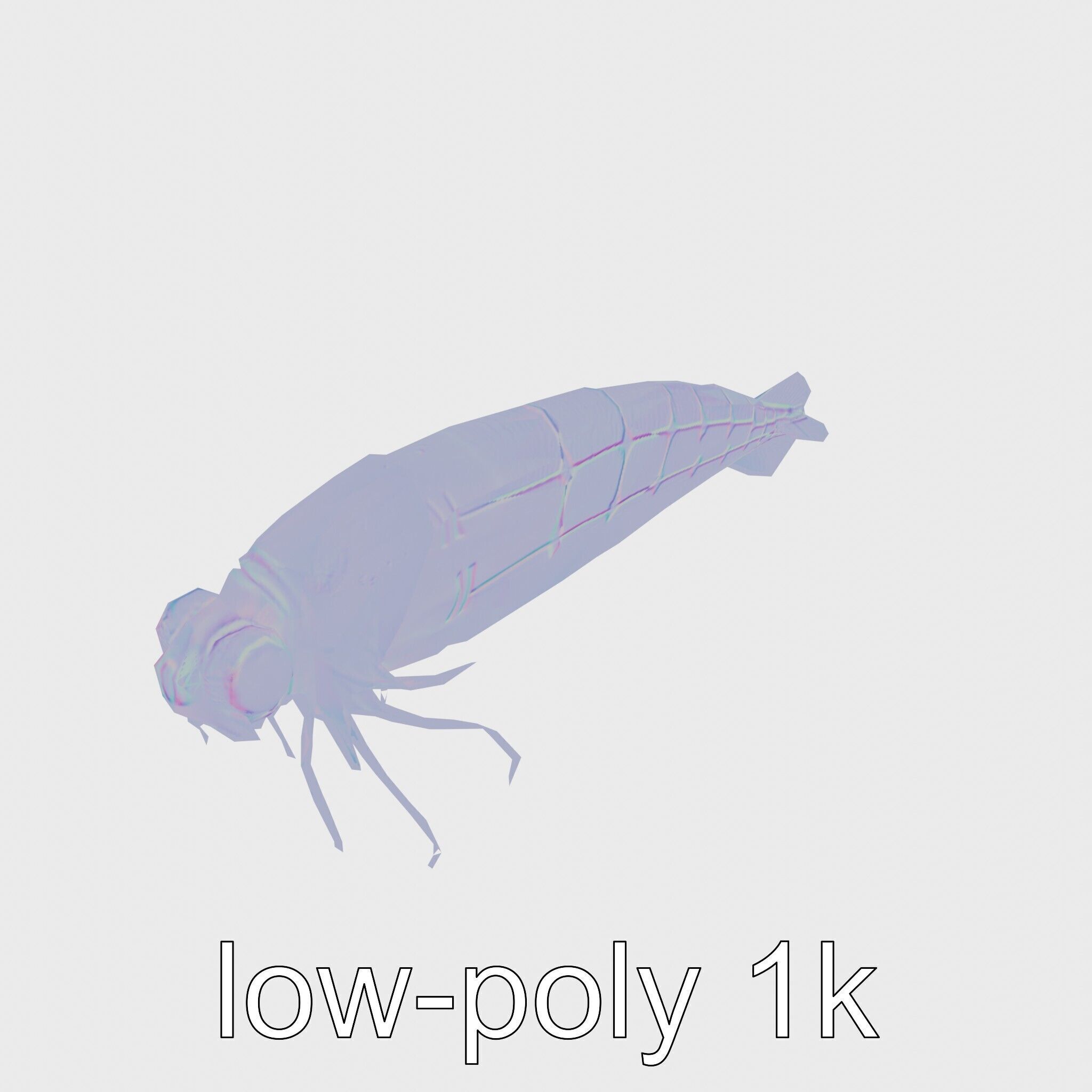 Bioluminescent Comb Jelly 3D Model with Cilia Details Low-poly 3D model_17