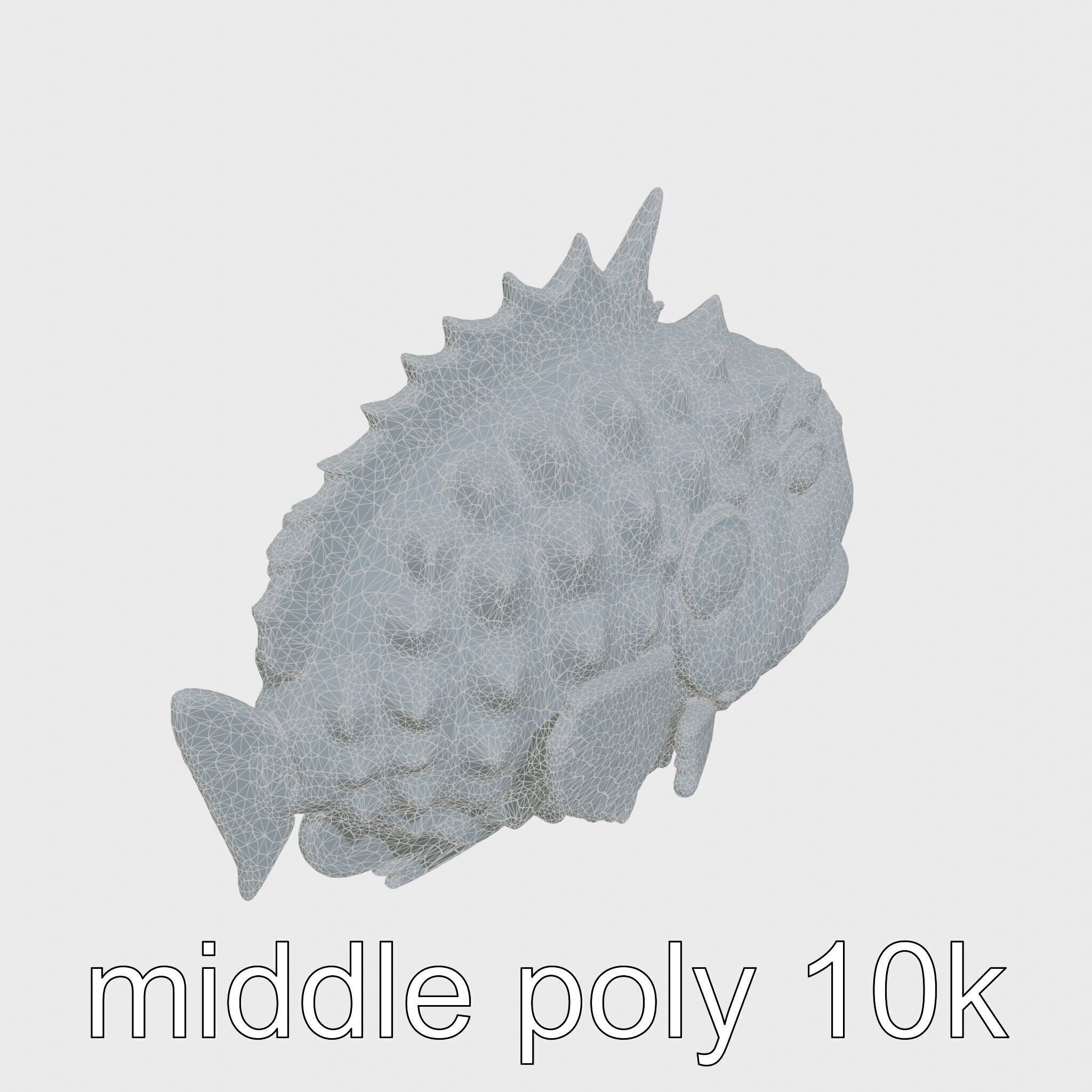 Pinecone Fish Model with Glowing Mouth and Armored Scales Low-poly 3D model_12