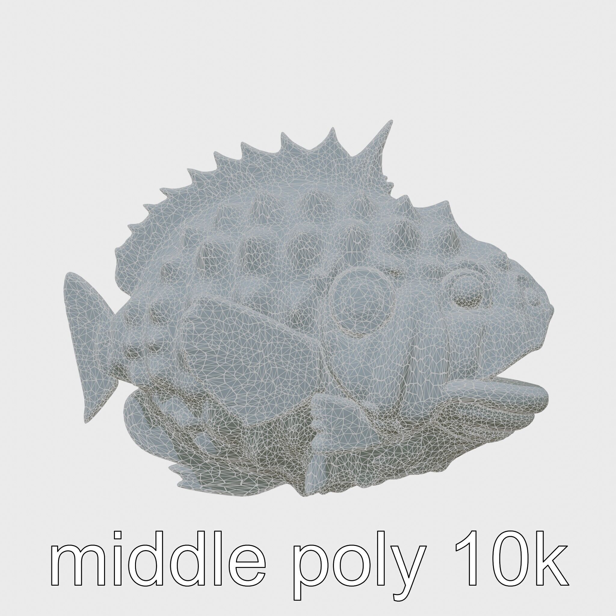 Pinecone Fish Model with Glowing Mouth and Armored Scales Low-poly 3D model_28