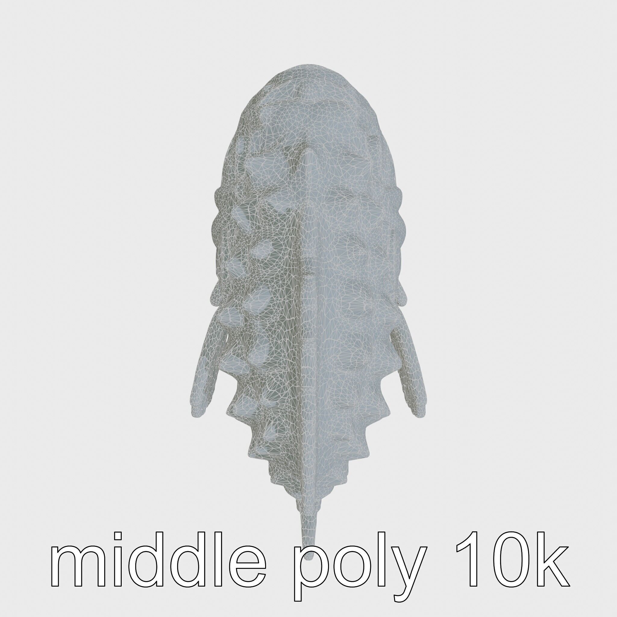 Pinecone Fish Model with Glowing Mouth and Armored Scales Low-poly 3D model_5