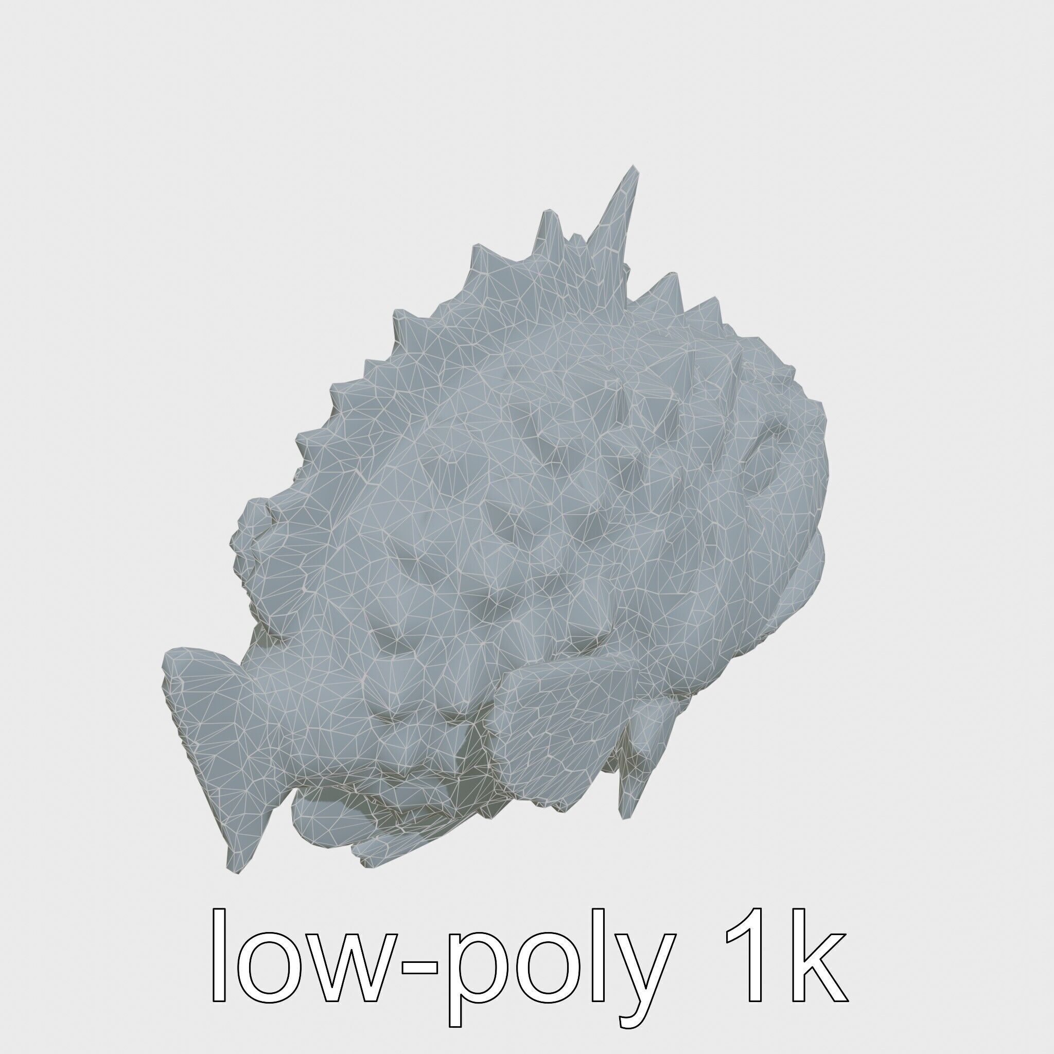 Pinecone Fish Model with Glowing Mouth and Armored Scales Low-poly 3D model_16