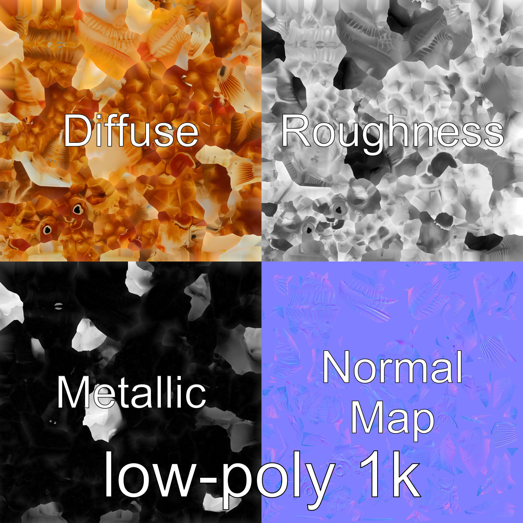 Pinecone Fish Model with Glowing Mouth and Armored Scales Low-poly 3D model_1