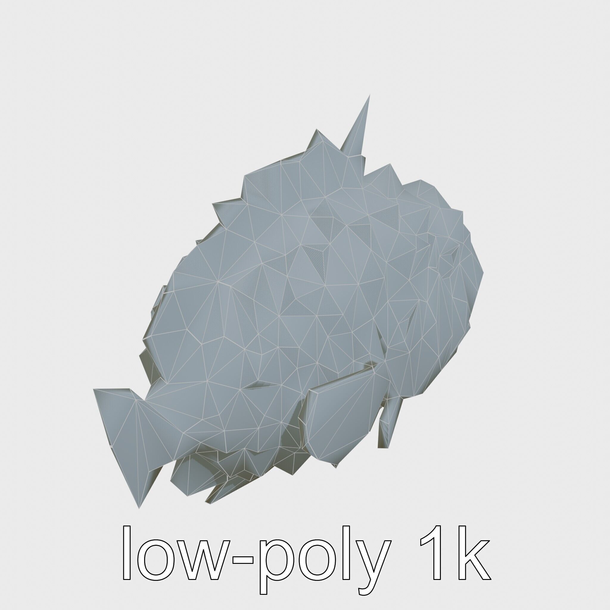 Pinecone Fish Model with Glowing Mouth and Armored Scales Low-poly 3D model_23