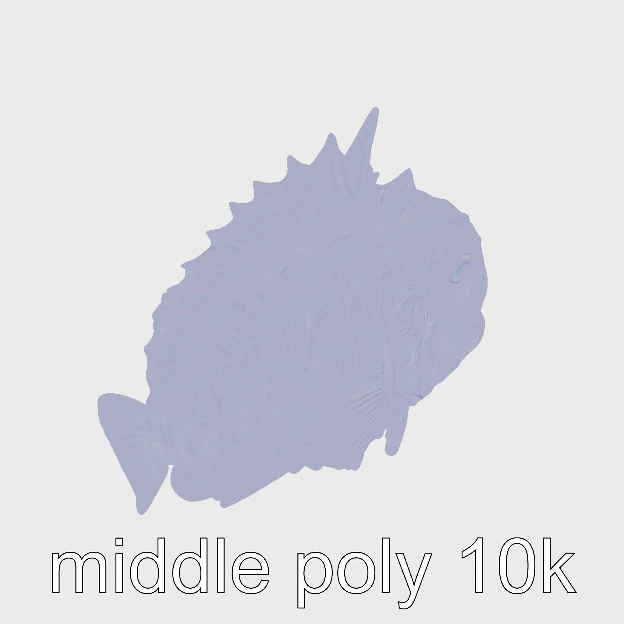 Pinecone Fish Model with Glowing Mouth and Armored Scales Low-poly 3D model_14