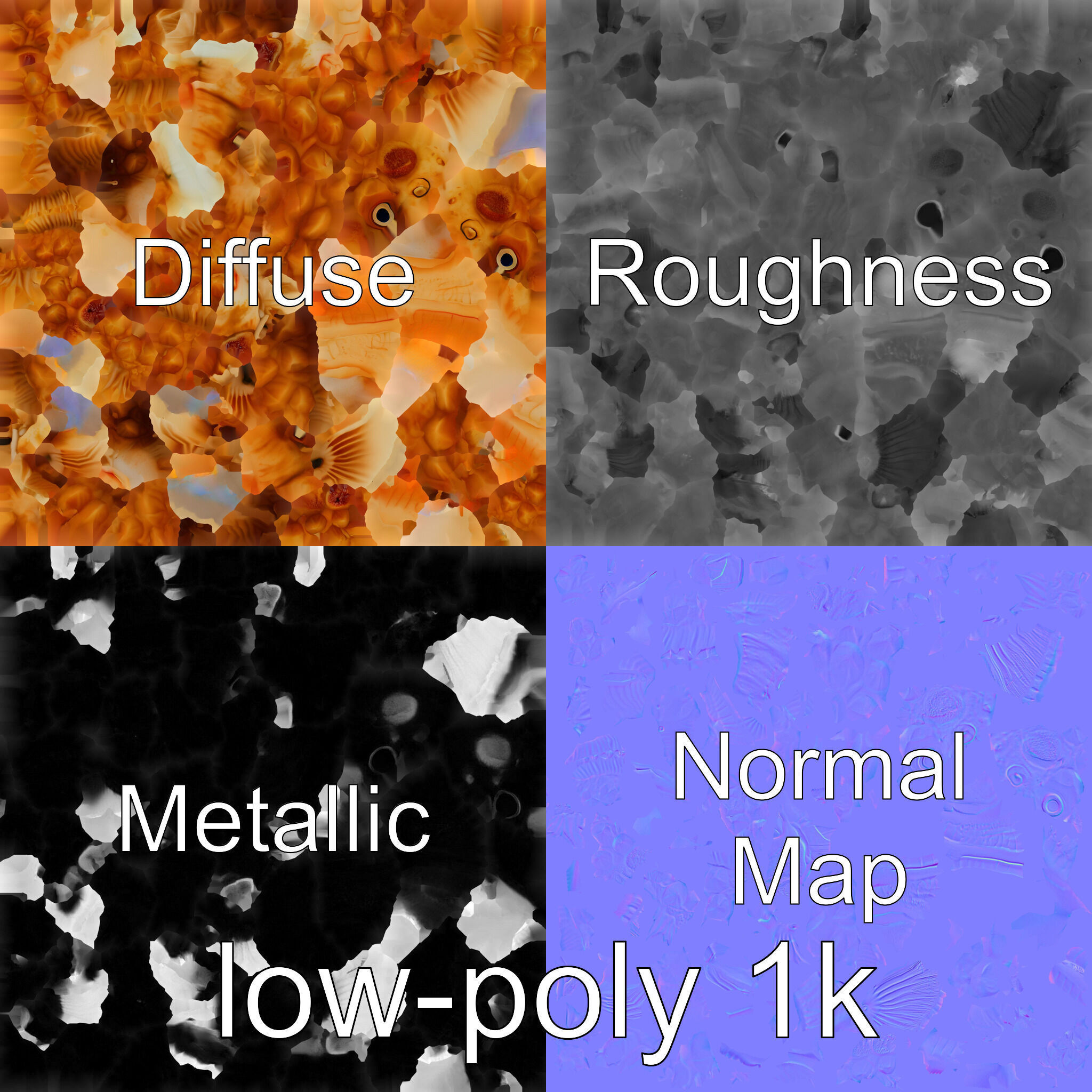 Pinecone Fish Model with Glowing Mouth and Armored Scales Low-poly 3D model_27