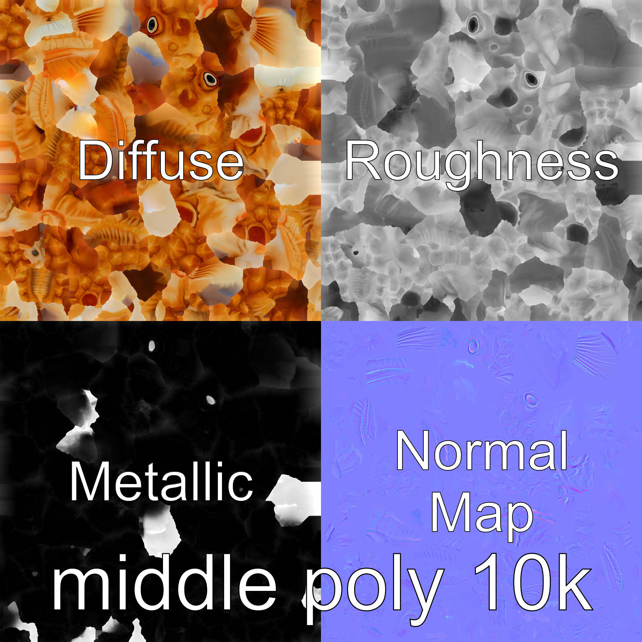 Pinecone Fish Model with Glowing Mouth and Armored Scales Low-poly 3D model_11