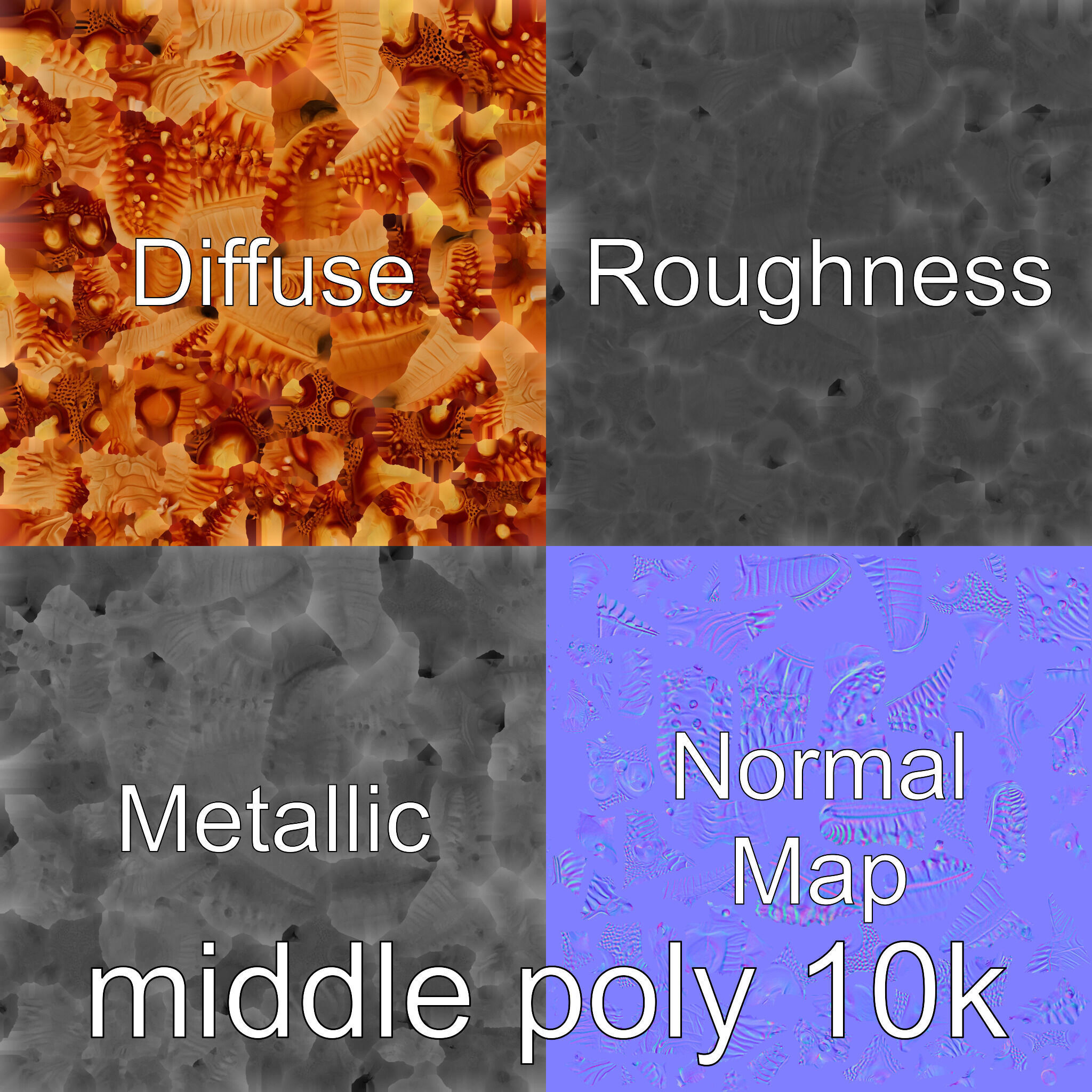 Crown-of-Thorns Starfish Venomous Spines Model Low-poly 3D model_18