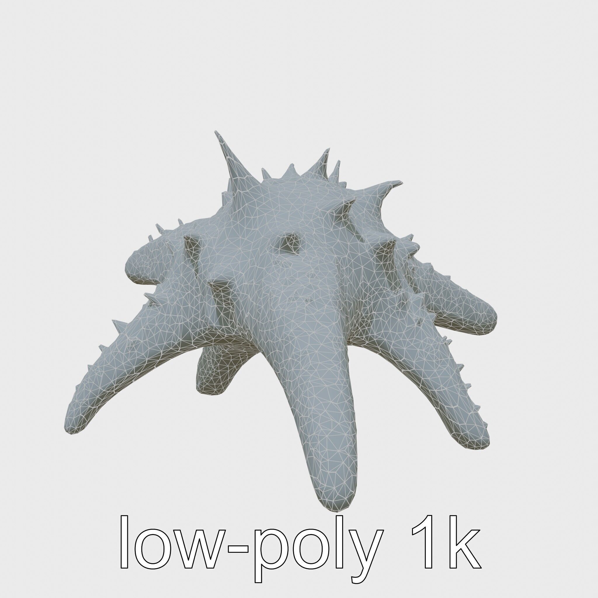 Crown-of-Thorns Starfish Venomous Spines Model Low-poly 3D model_6