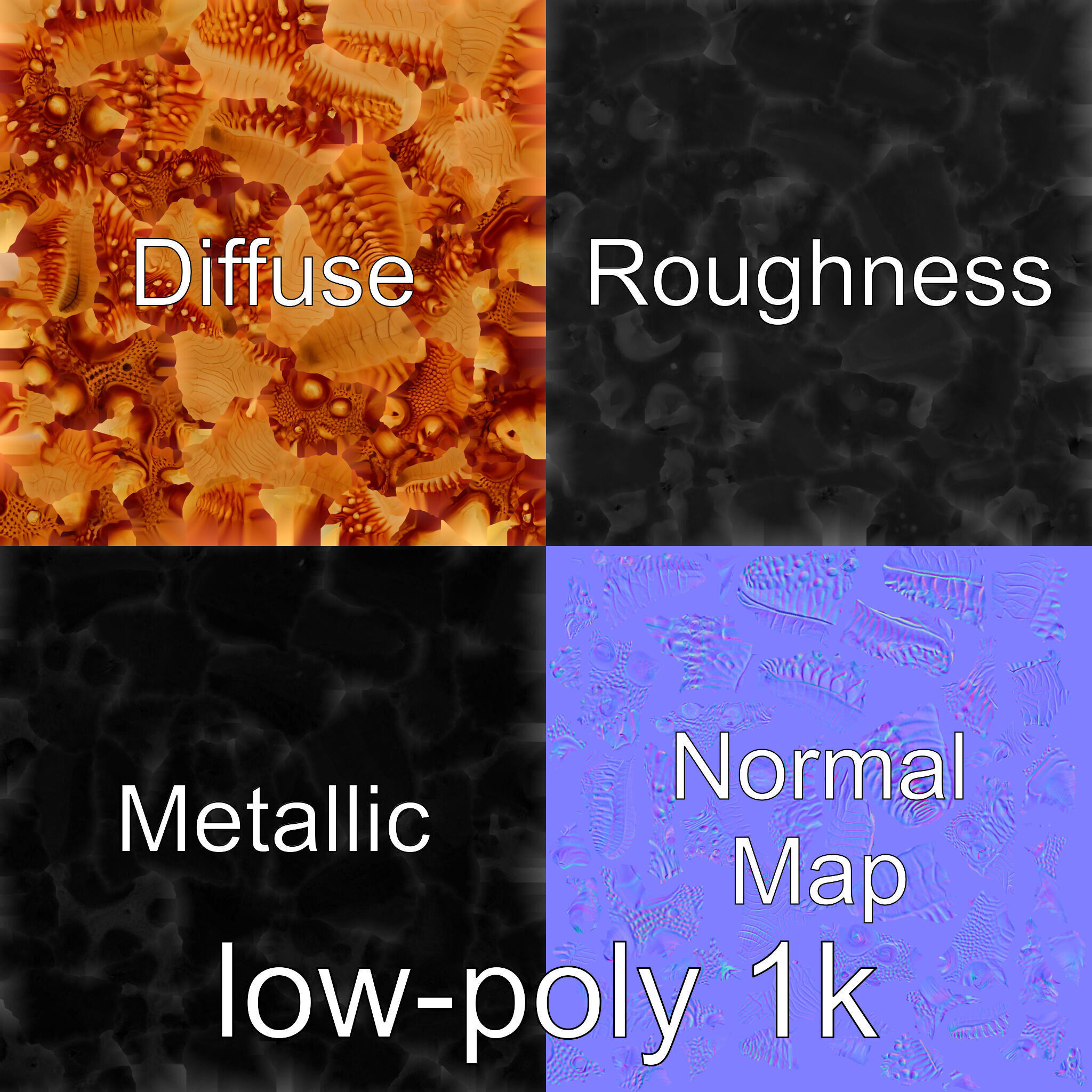 Crown-of-Thorns Starfish Venomous Spines Model Low-poly 3D model_20