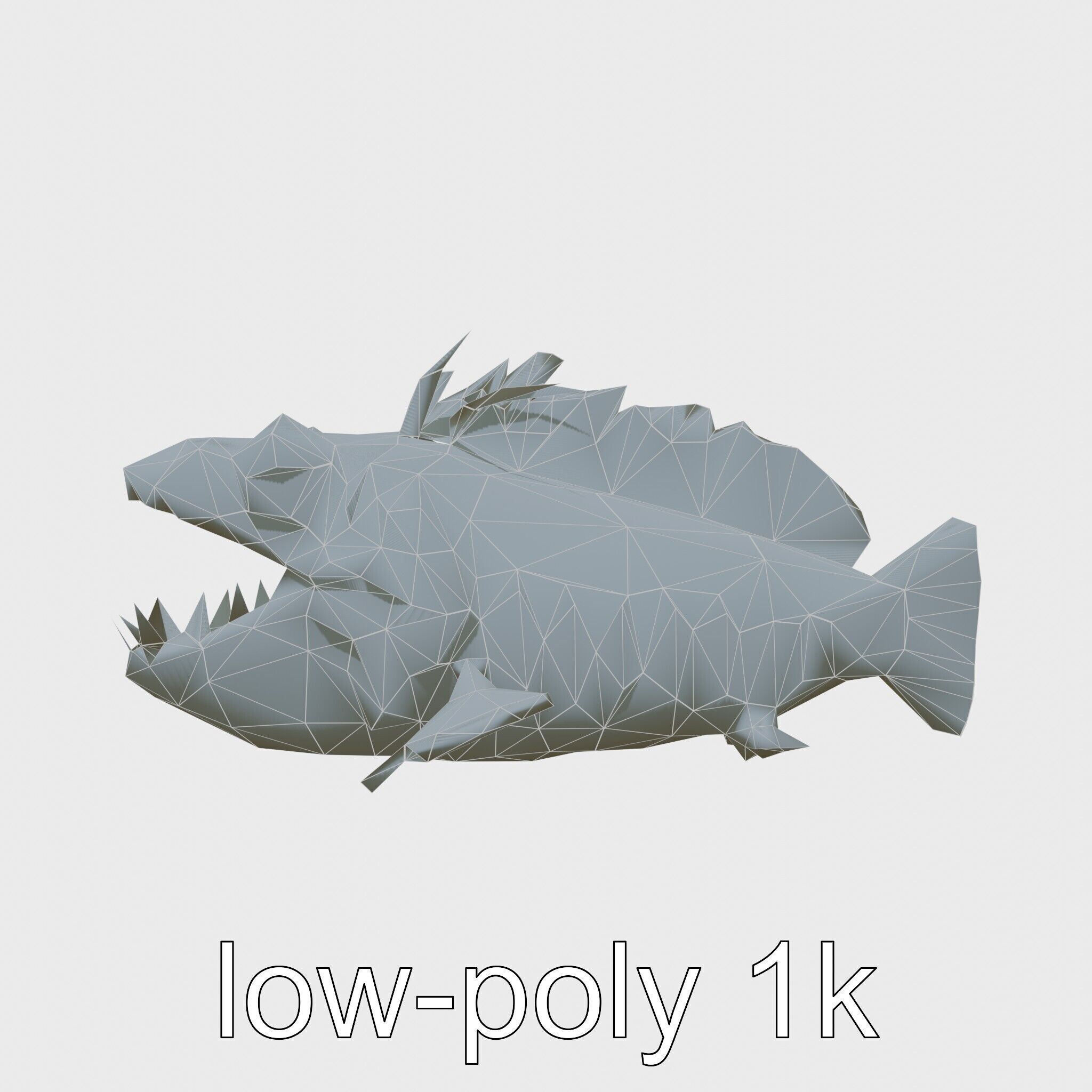 Sarcastic Fringehead Fish Model with Aggressive Expression Low-poly 3D model_7