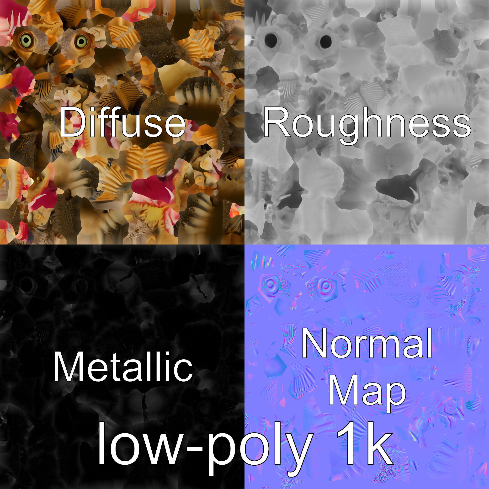 Sarcastic Fringehead Fish Model with Aggressive Expression Low-poly 3D model_1