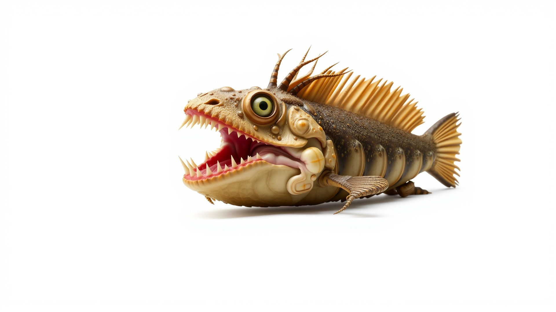 Sarcastic Fringehead Fish Model with Aggressive Expression Low-poly 3D model_3