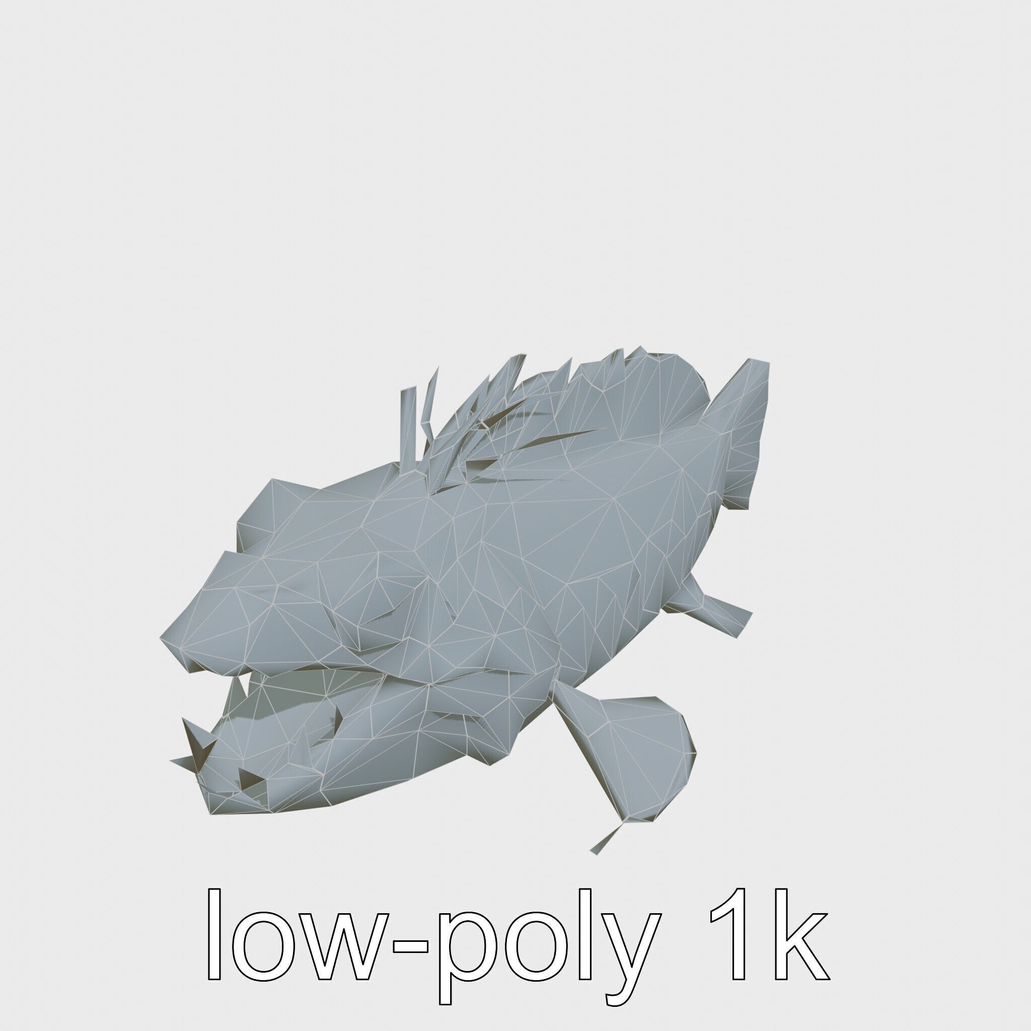 Sarcastic Fringehead Fish Model with Aggressive Expression Low-poly 3D model_27