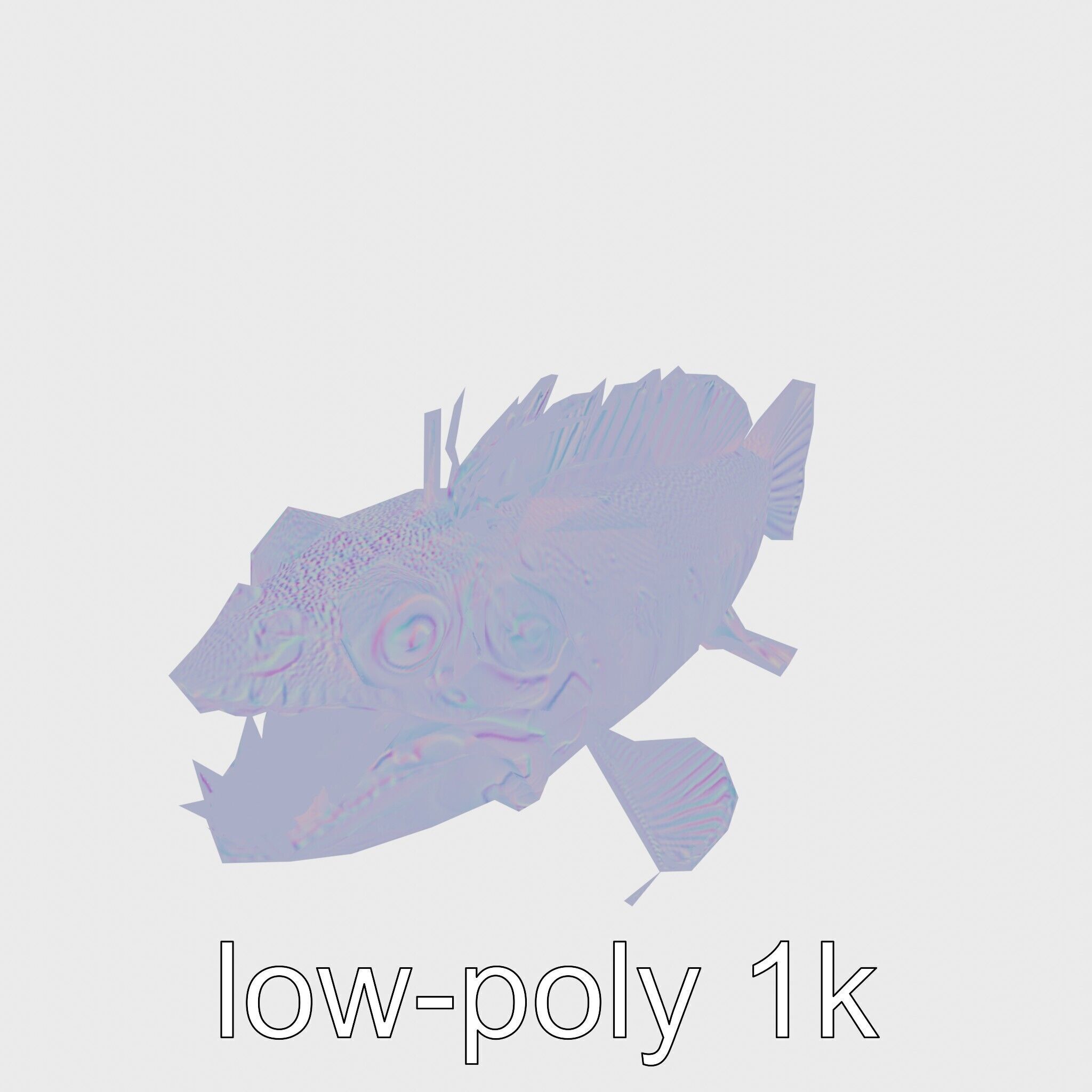 Sarcastic Fringehead Fish Model with Aggressive Expression Low-poly 3D model_18