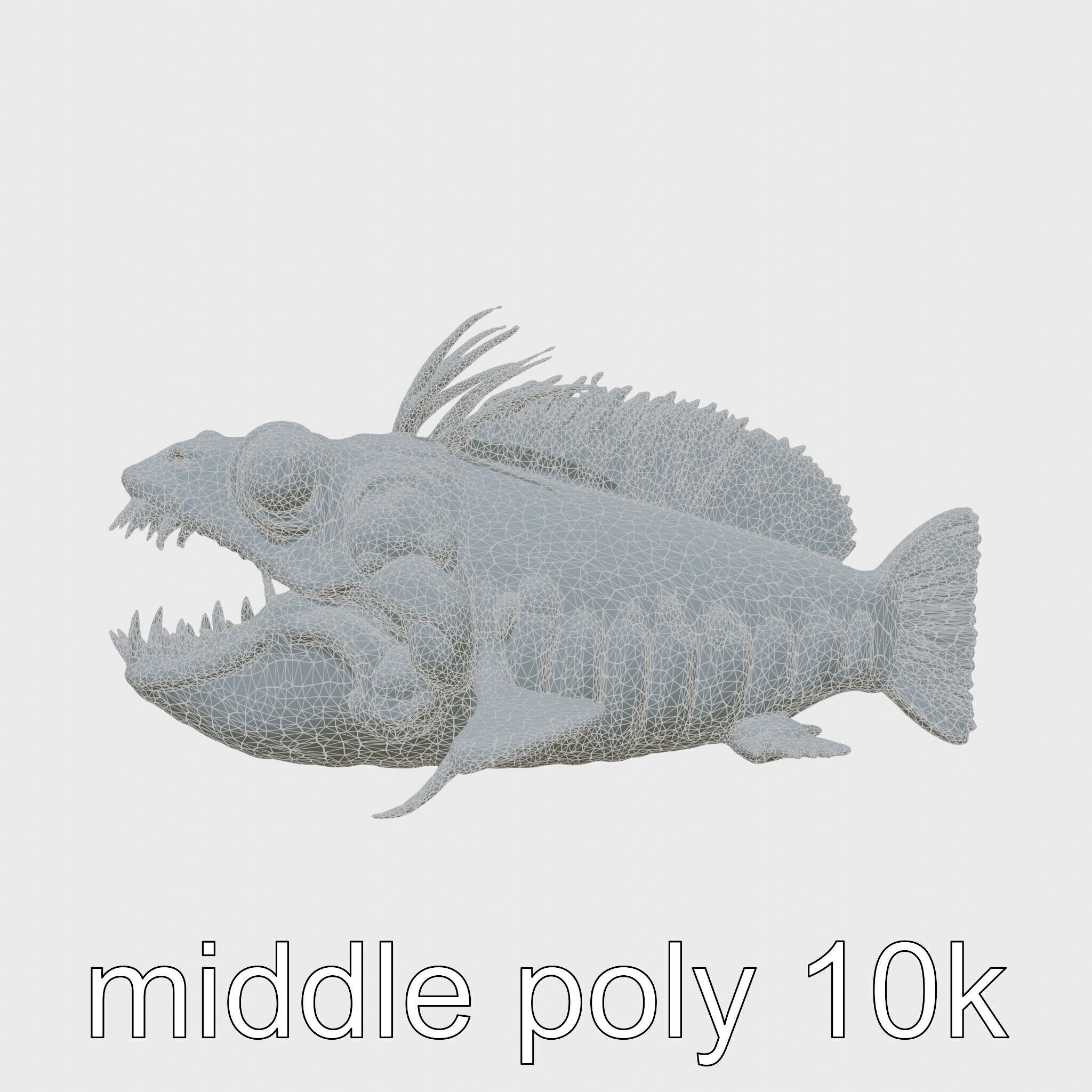 Sarcastic Fringehead Fish Model with Aggressive Expression Low-poly 3D model_15