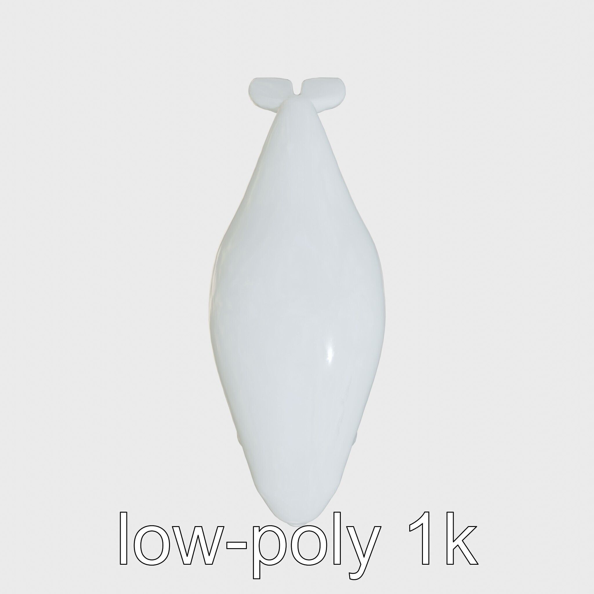 Beluga Whale 3D Model with White Skin and Flexible Neck Low-poly 3D model_12
