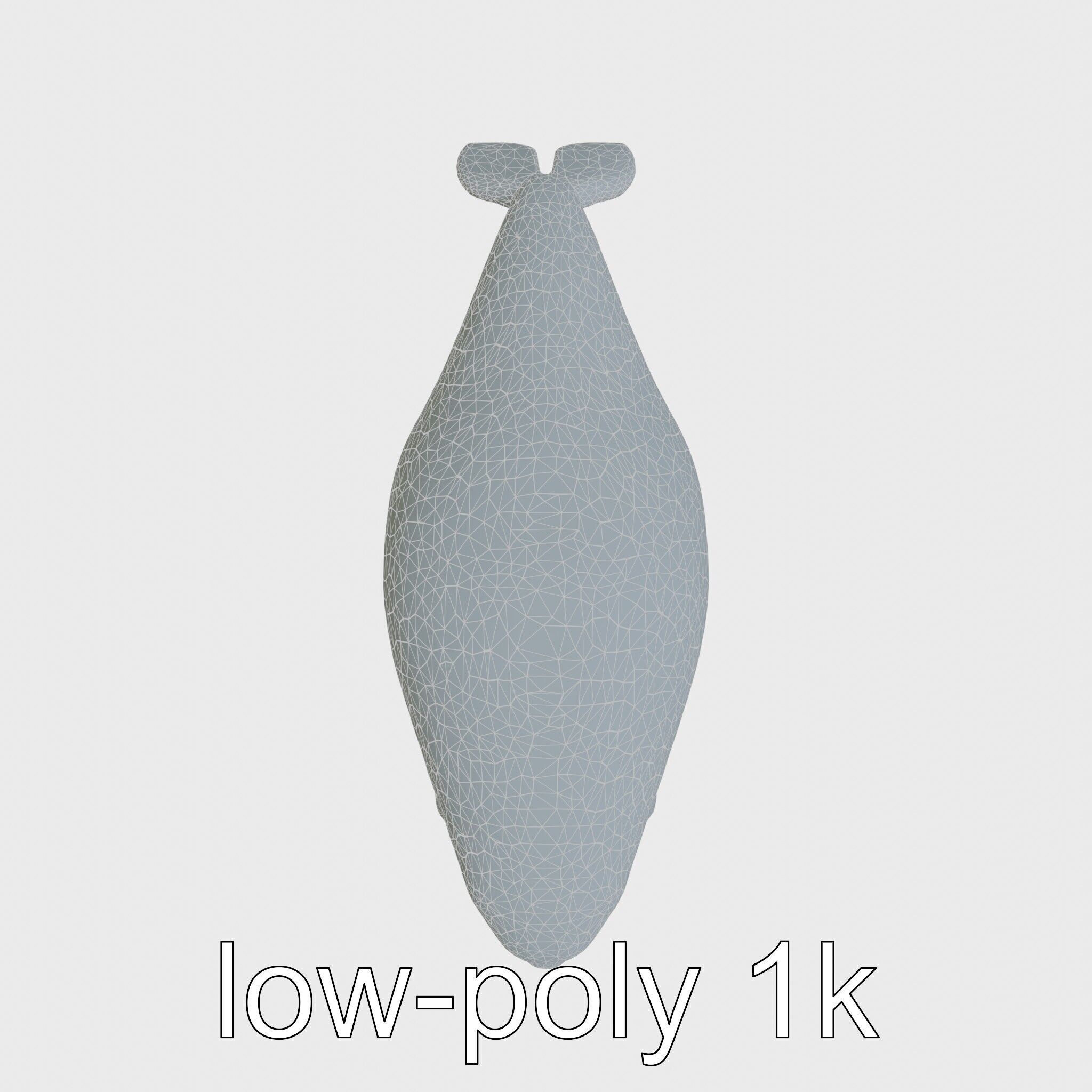 Beluga Whale 3D Model with White Skin and Flexible Neck Low-poly 3D model_20