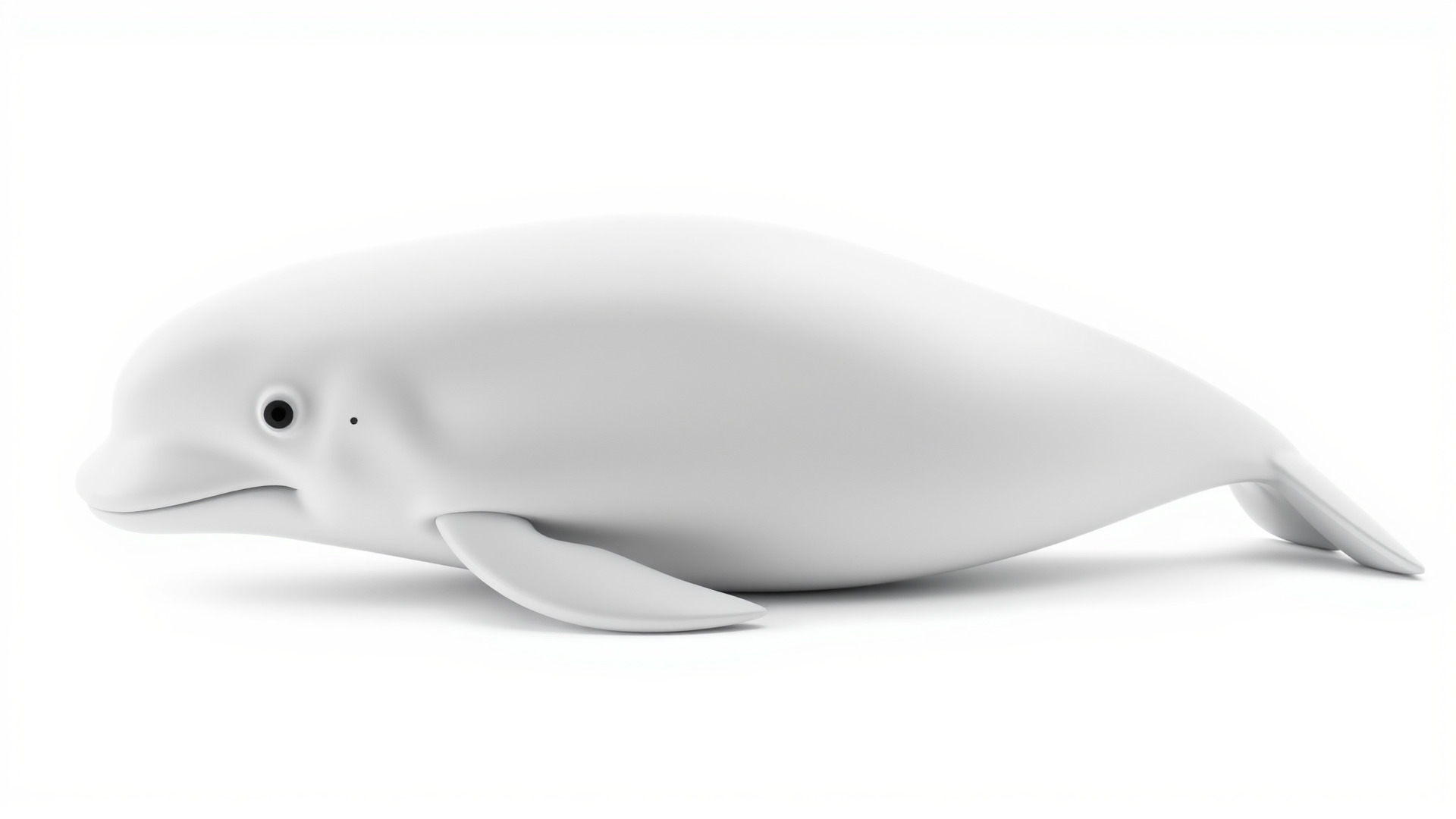 Beluga Whale 3D Model with White Skin and Flexible Neck Low-poly 3D model_3