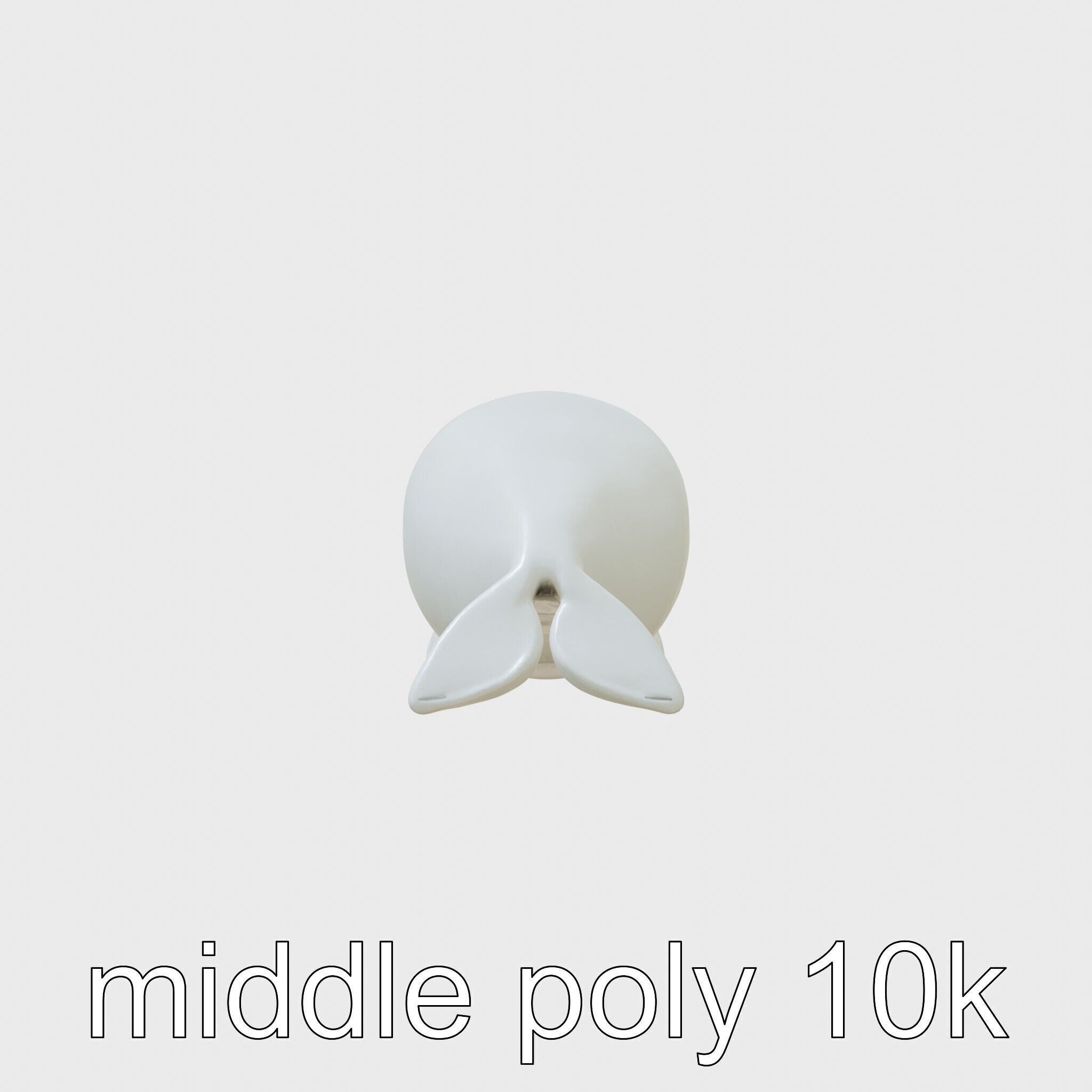 Beluga Whale 3D Model with White Skin and Flexible Neck Low-poly 3D model_2