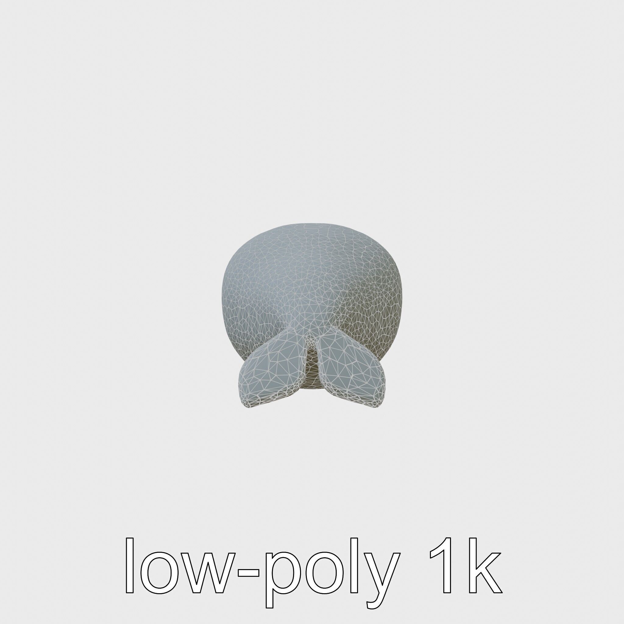 Beluga Whale 3D Model with White Skin and Flexible Neck Low-poly 3D model_6