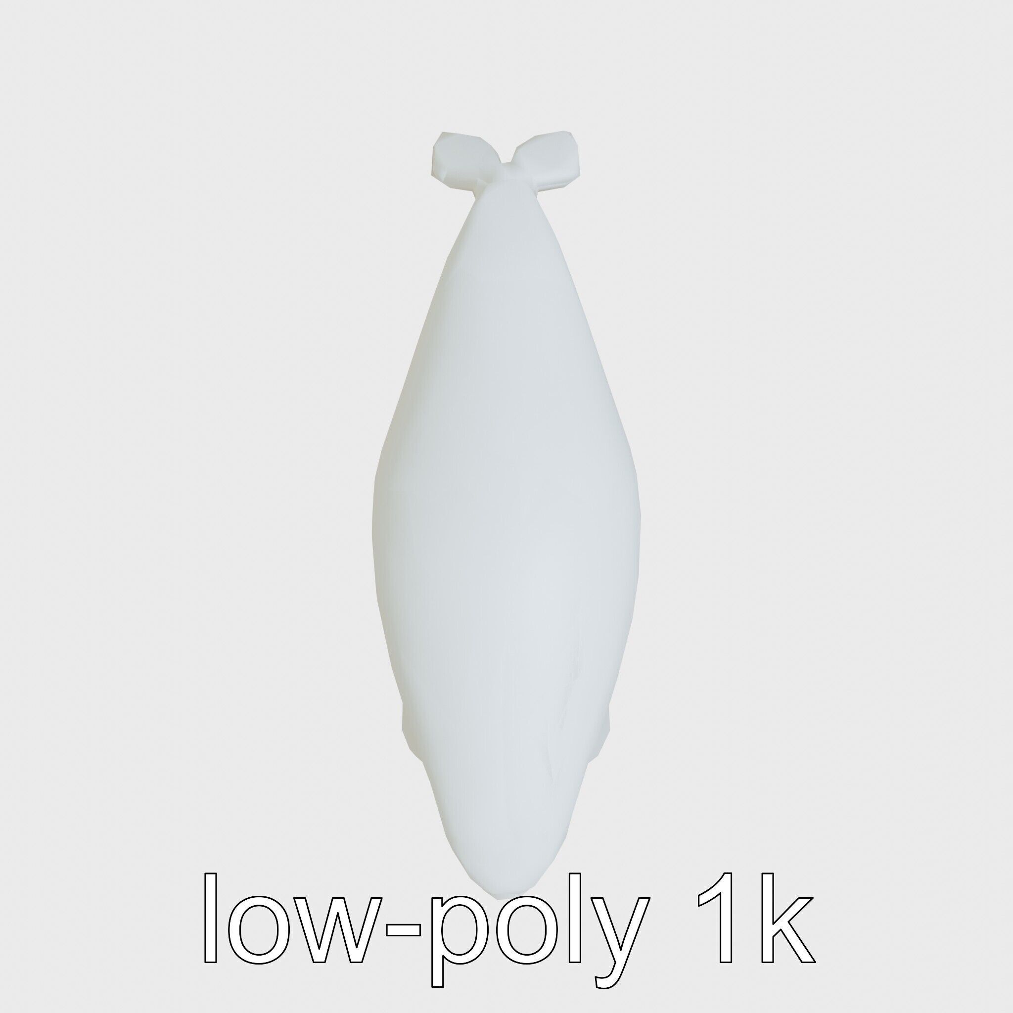Beluga Whale 3D Model with White Skin and Flexible Neck Low-poly 3D model_13